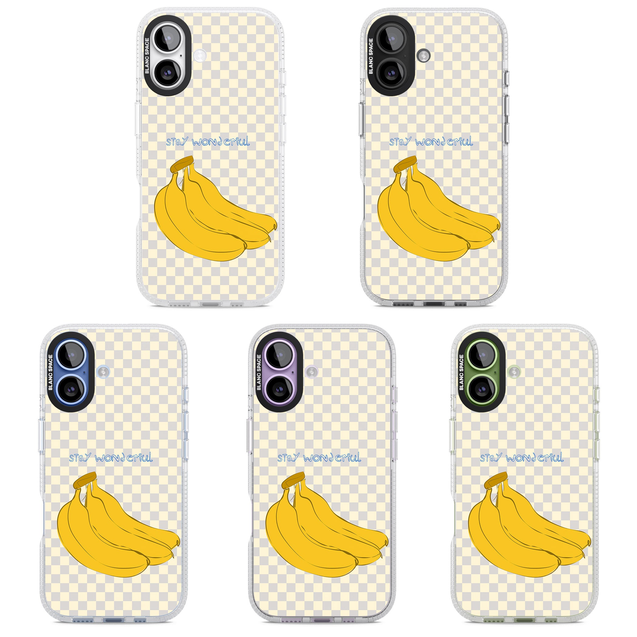 Stay Wonderful Banana iPhone 17 Impact Air Clear Phone Case APT Impact Protection