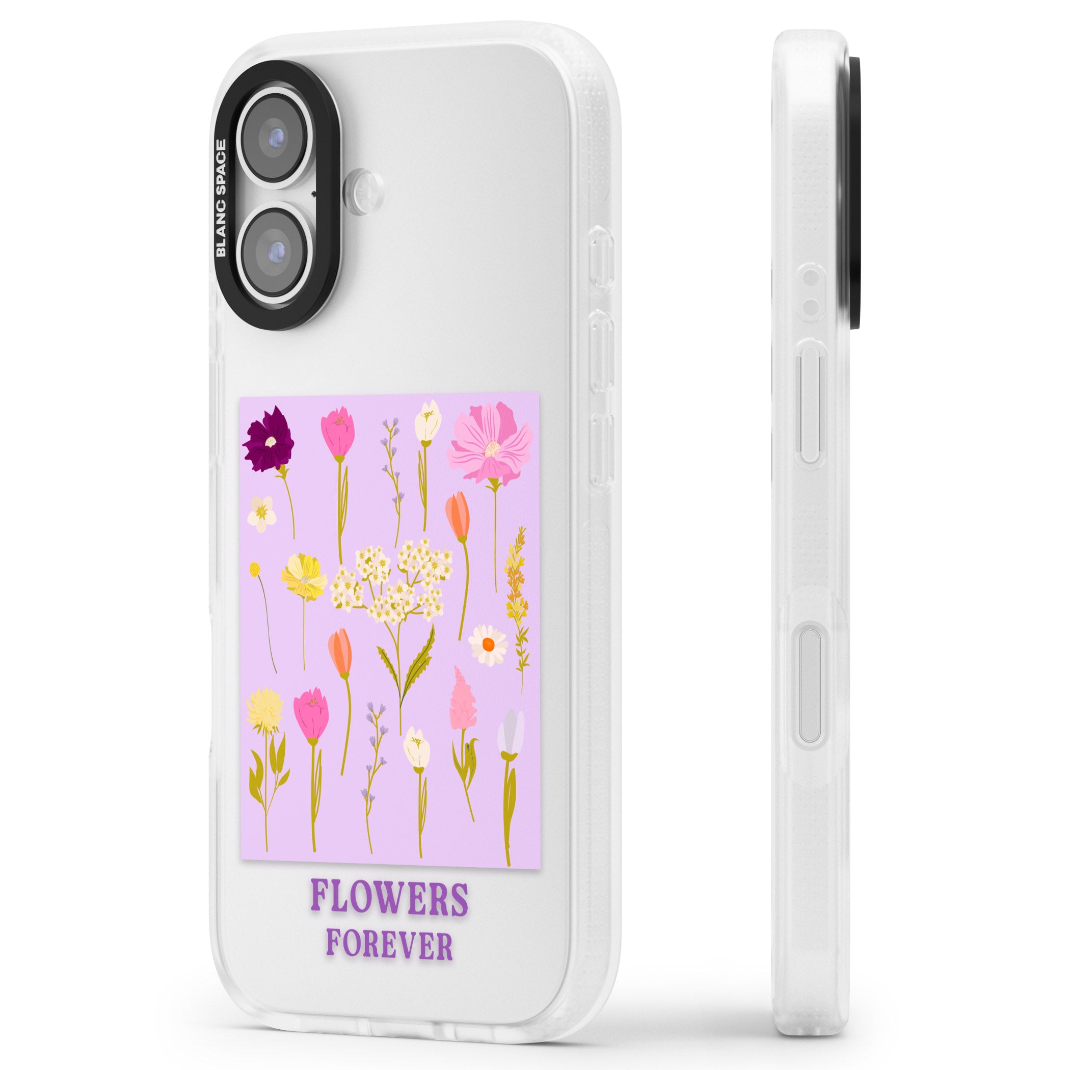 Flowers Forever iPhone 17 Impact Air Clear Phone Case Side Profile