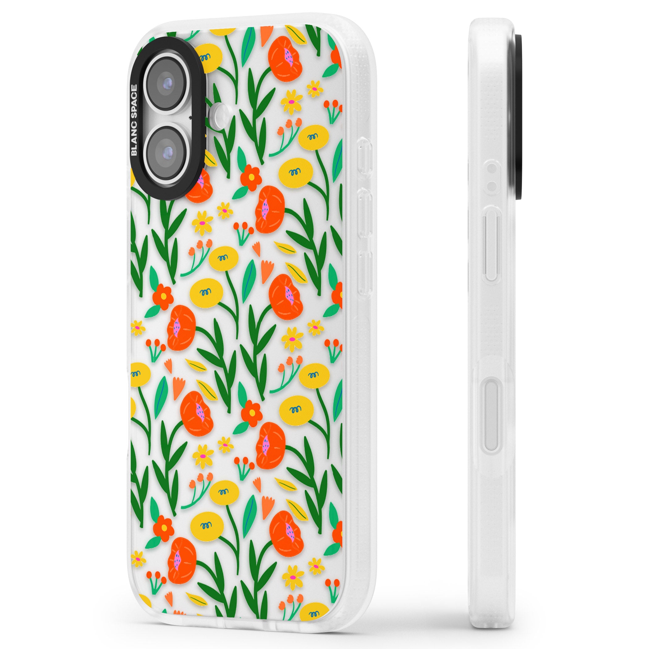 Summer Flower Fiesta iPhone 17 Impact Air Clear Phone Case Side Profile