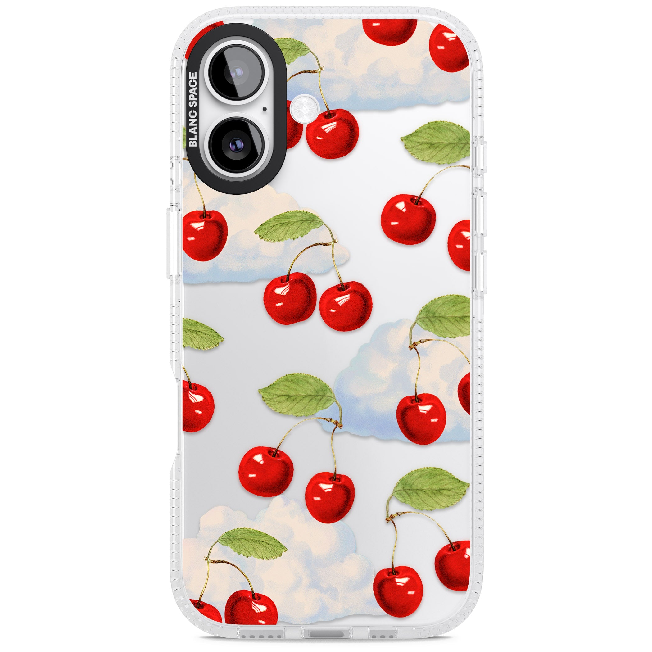 Vintage Cherries & Clouds iPhone 17 Impact Air Clear Phone Case