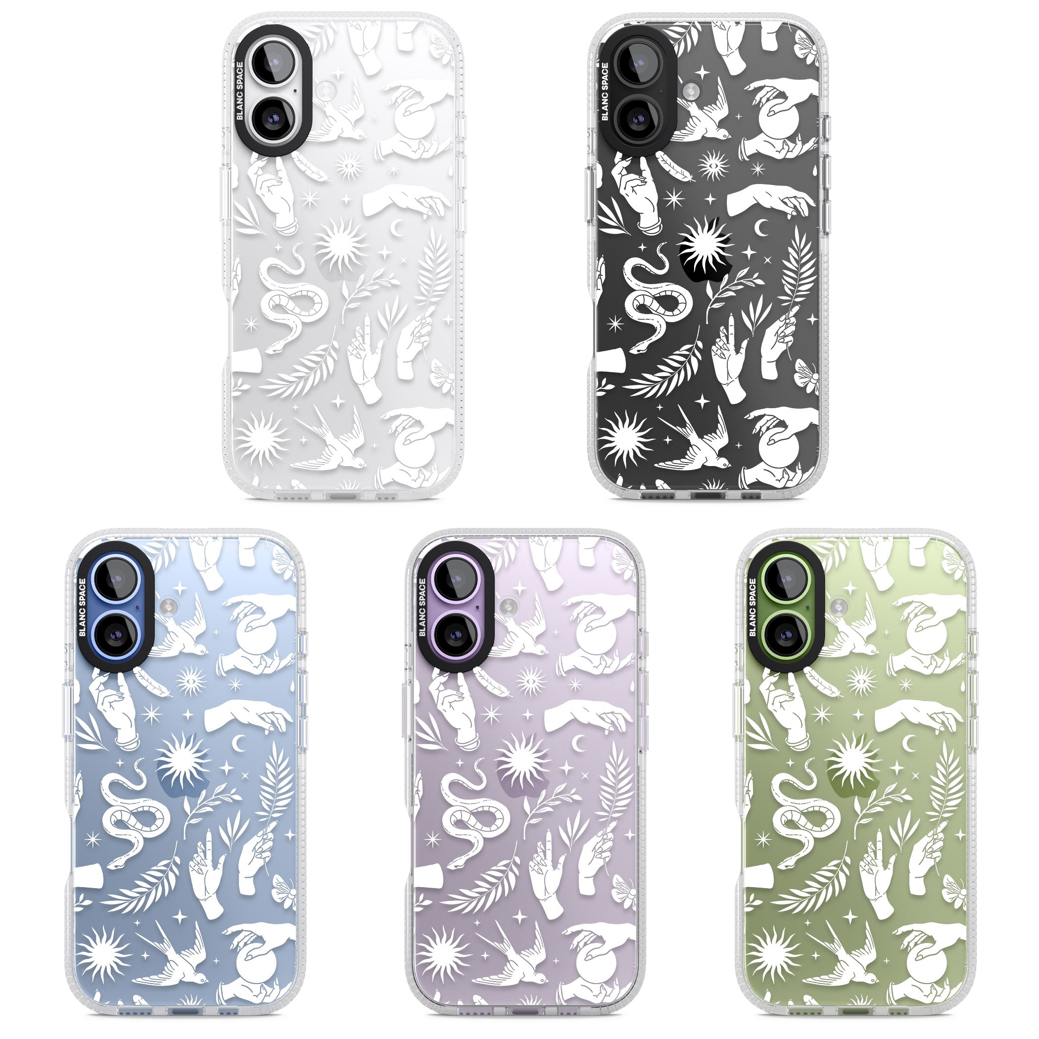 Celestial Pattern (White) iPhone 17 Impact Air Clear Phone Case APT Impact Protection
