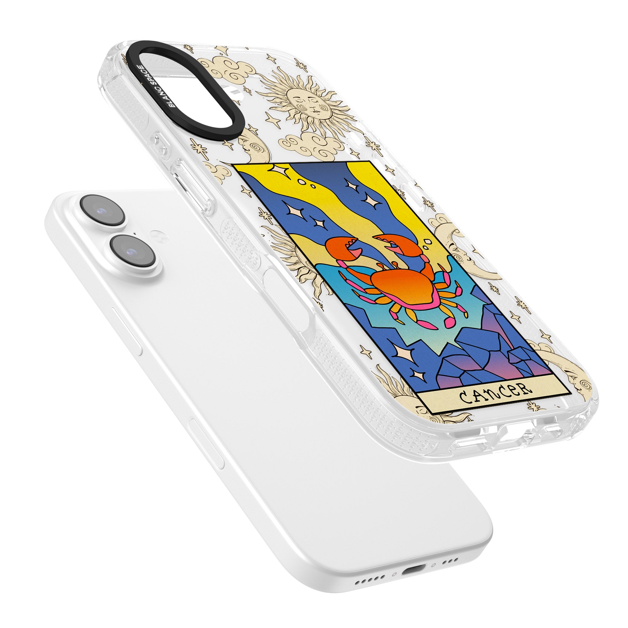 Celestial Zodiac Cancer iPhone 17 Impact Air Clear Phone Case Colours