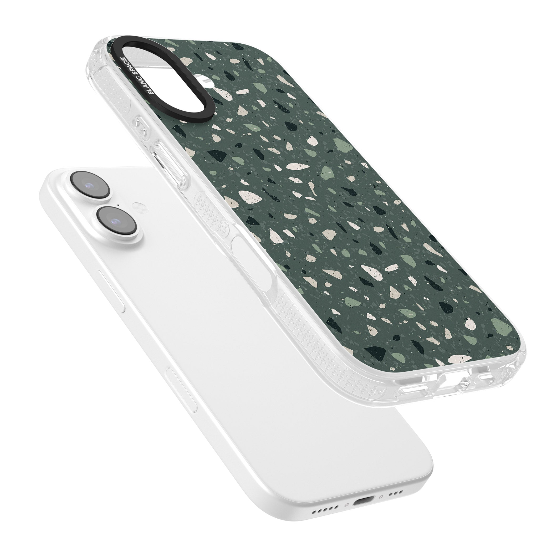 Green & Cream Terrazzo Pattern iPhone 17 Impact Air Clear Phone Case Colours