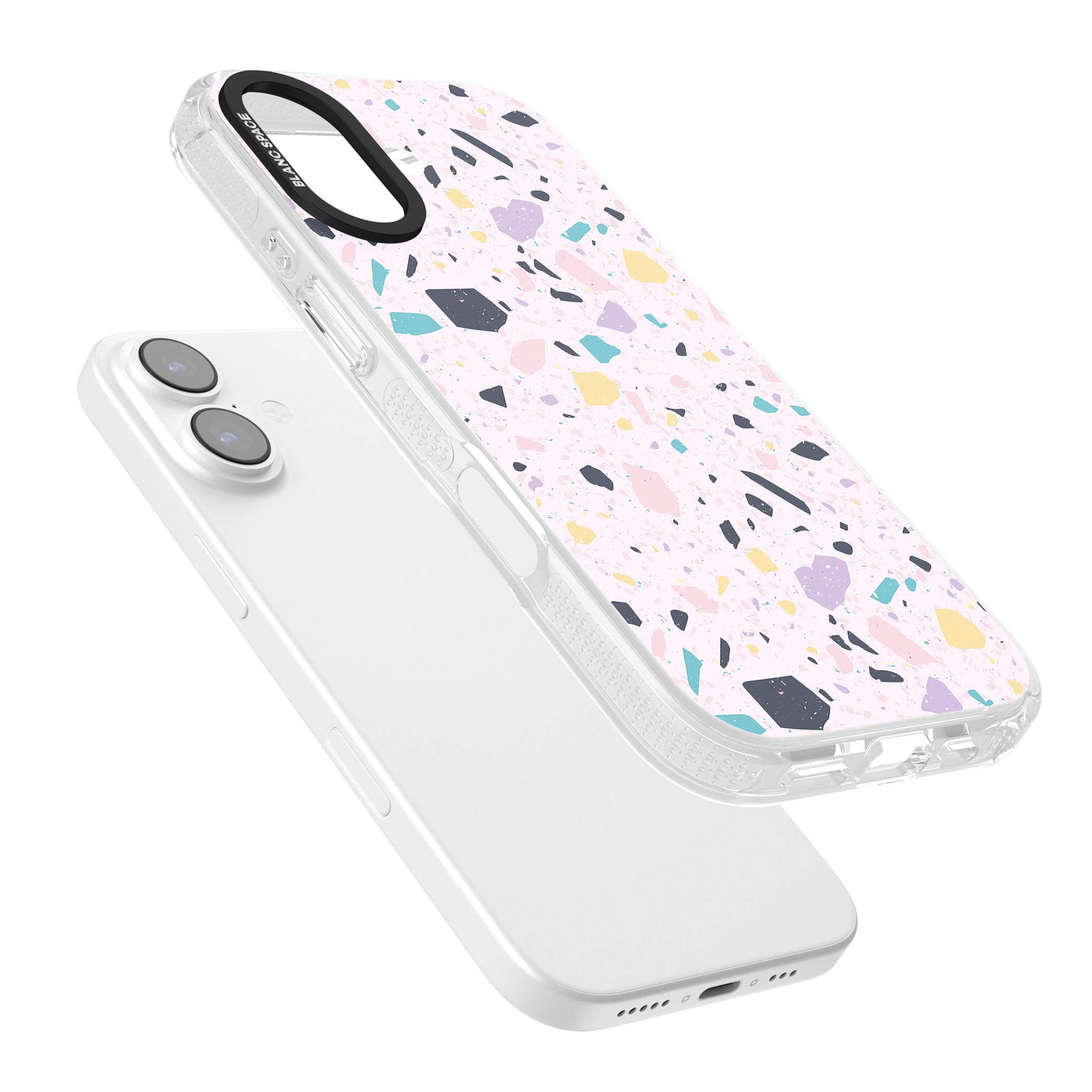 Pink, Purple & Turquoise Terrazzo Pattern iPhone 17 Impact Air Clear Phone Case Colours