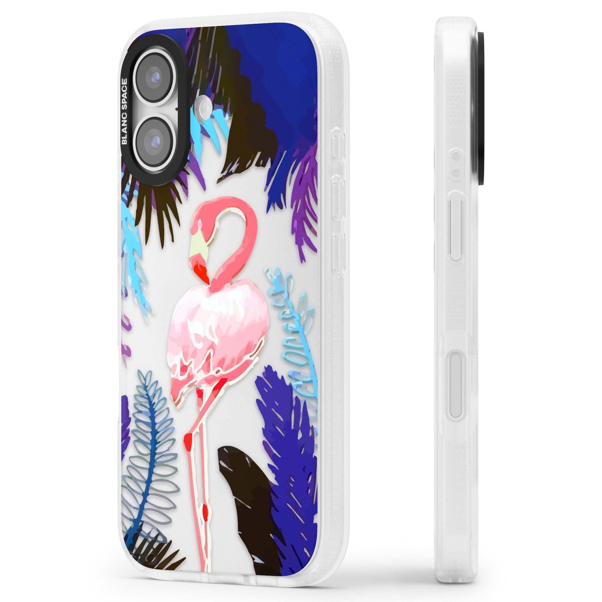 Tropical Flamingo iPhone 17 Impact Air Clear Phone Case Side Profile