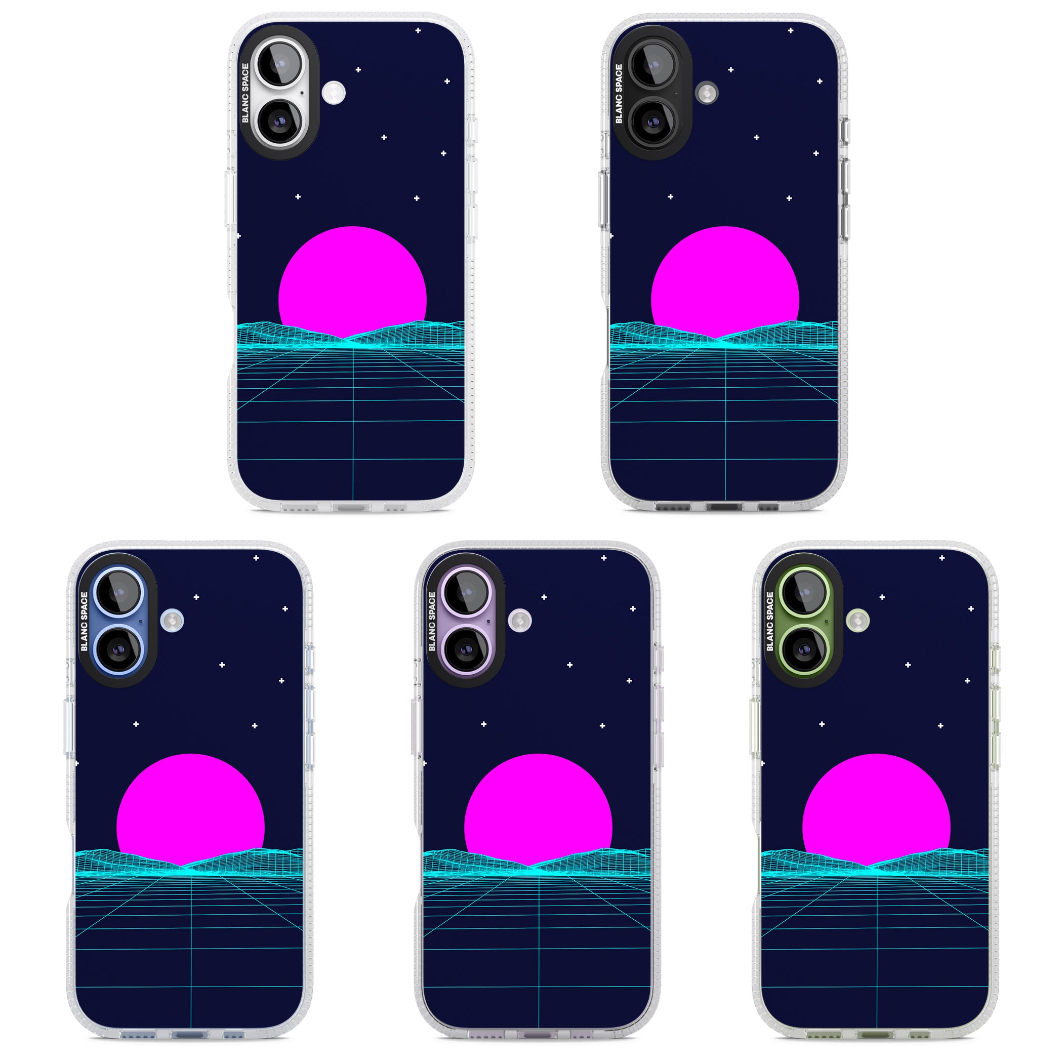 Miami Sunset Vaporwave iPhone 17 Impact Air Clear Phone Case APT Impact Protection