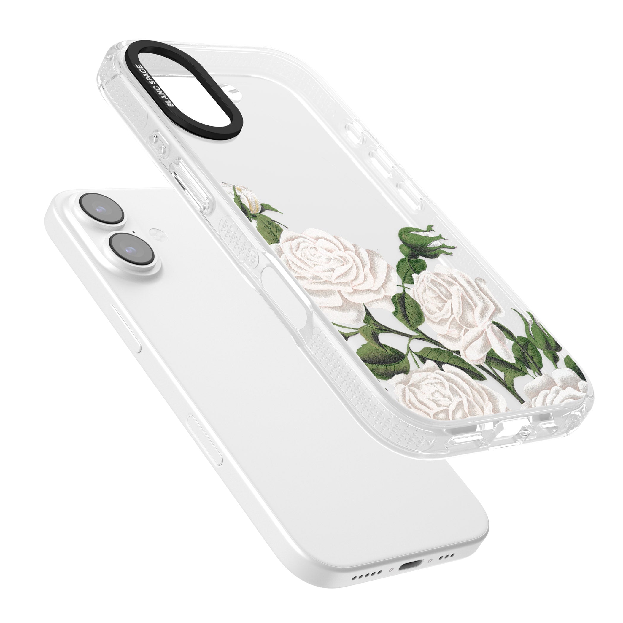 White Vintage Painted Flowers iPhone 17 Impact Air Clear Phone Case Colours