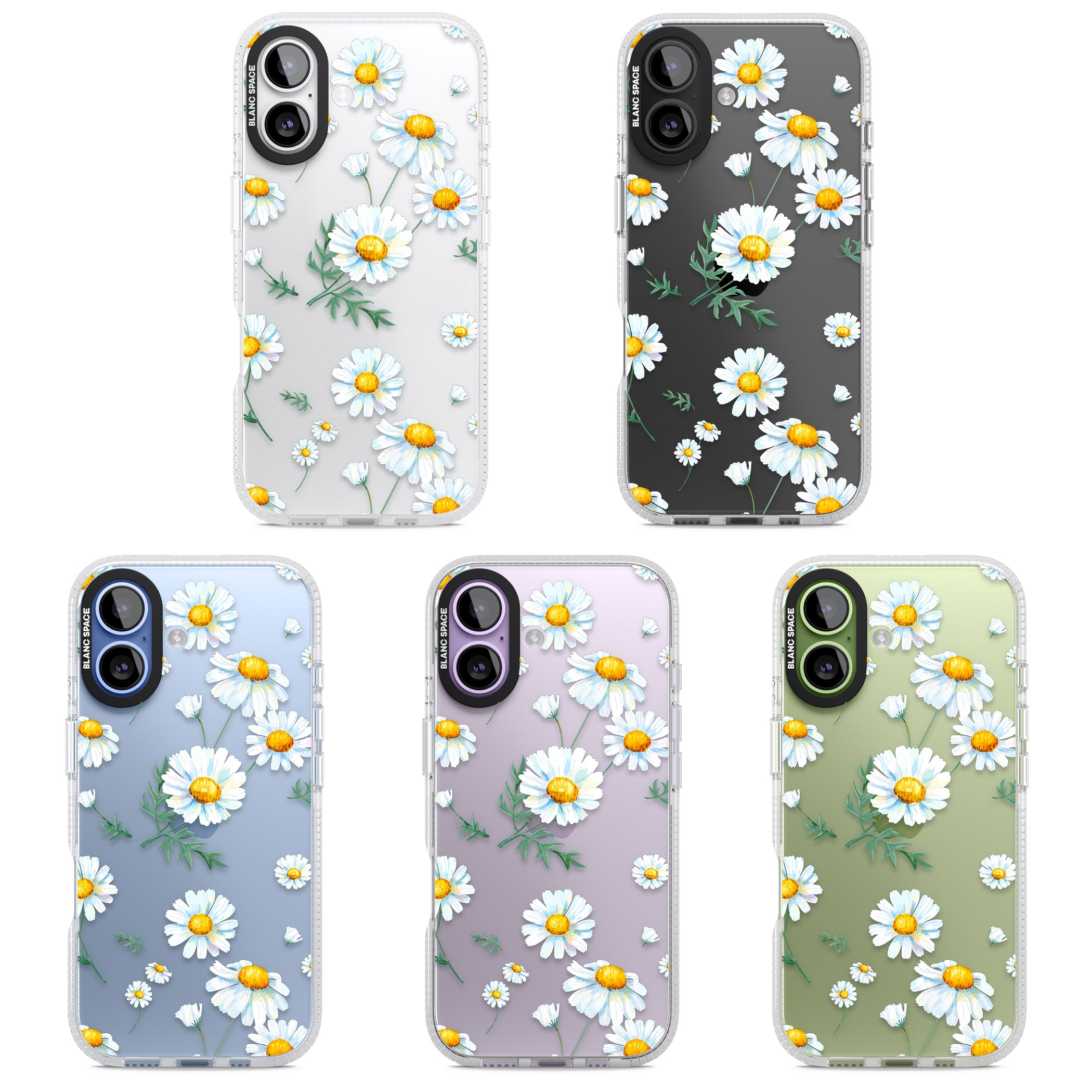Vintage Painted Daisies iPhone 17 Impact Air Clear Phone Case APT Impact Protection