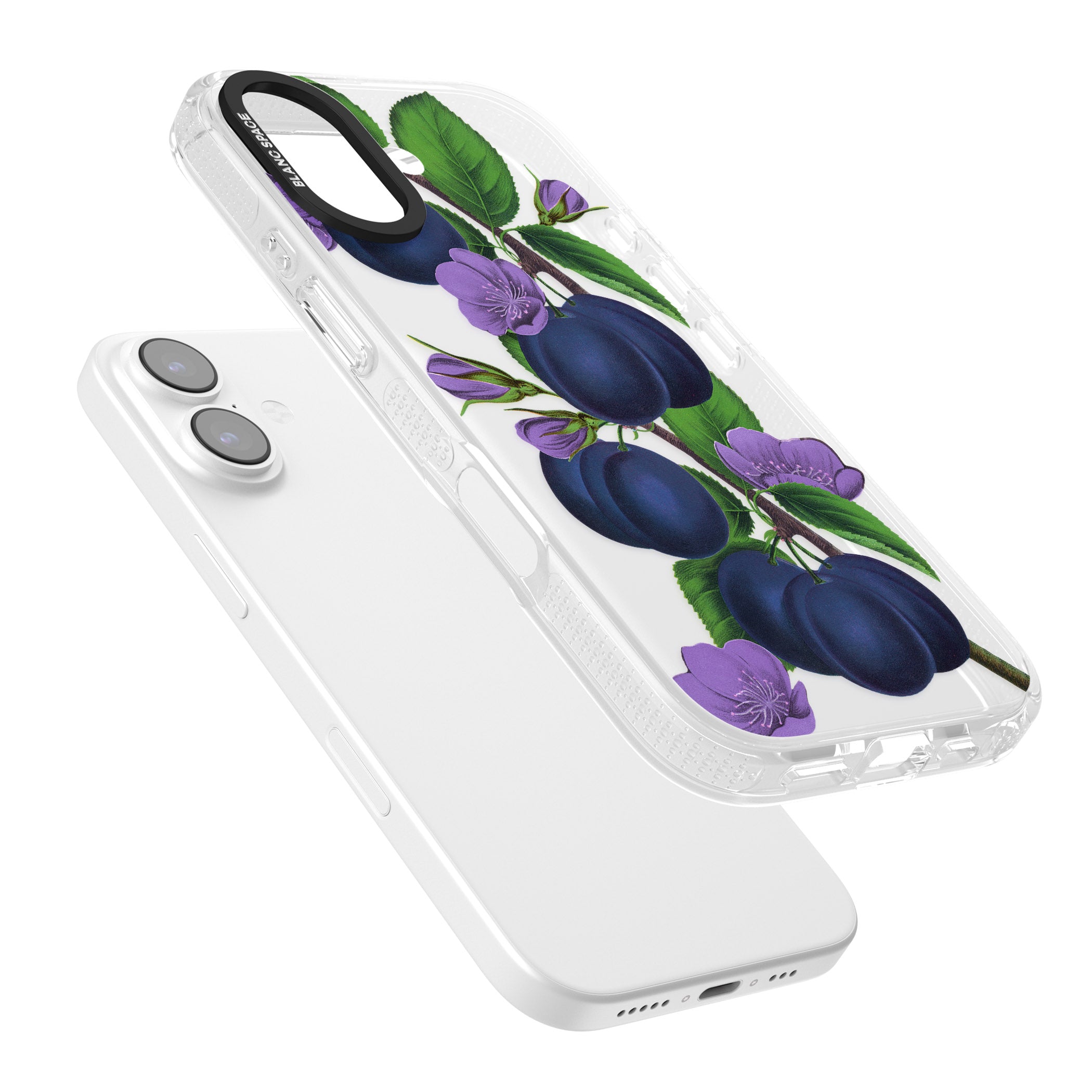 Vintage Painted Plums iPhone 17 Impact Air Clear Phone Case Colours