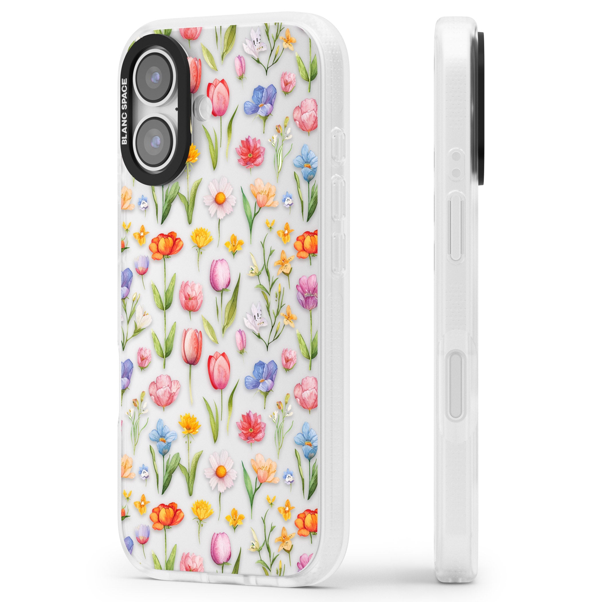 Small Flower Mix iPhone 17 Impact Air Clear Phone Case Side Profile