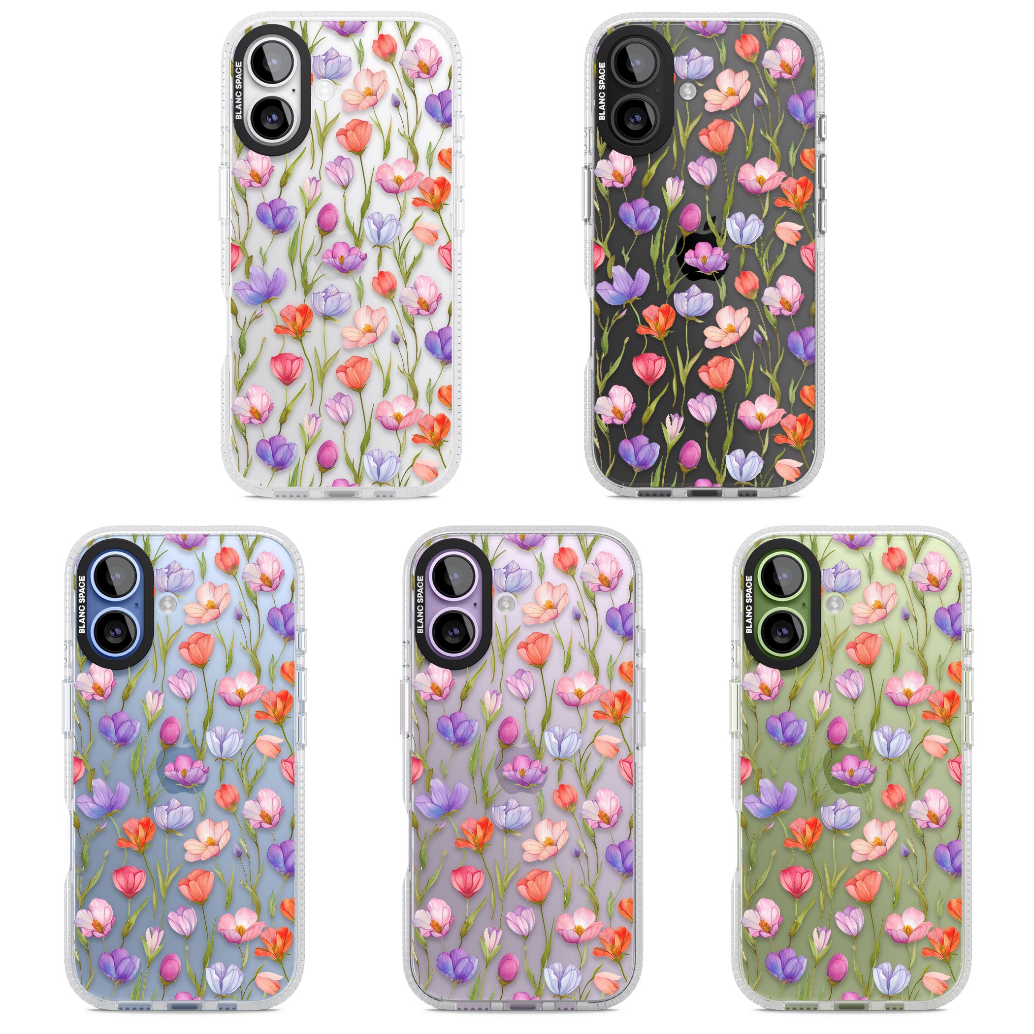 Red, Pink & Purple Flowers iPhone 17 Impact Air Clear Phone Case APT Impact Protection