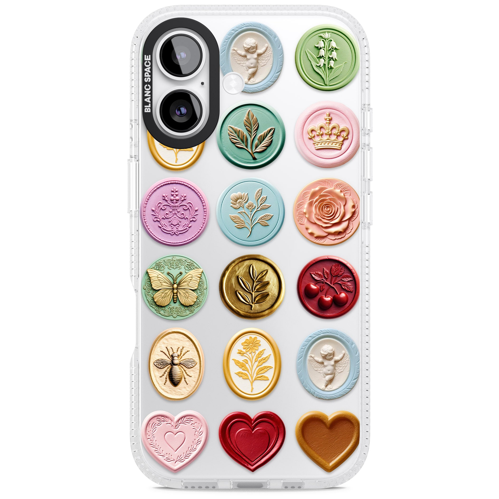 Vintage Wax Seal Pattern iPhone 17 Impact Air Clear Phone Case