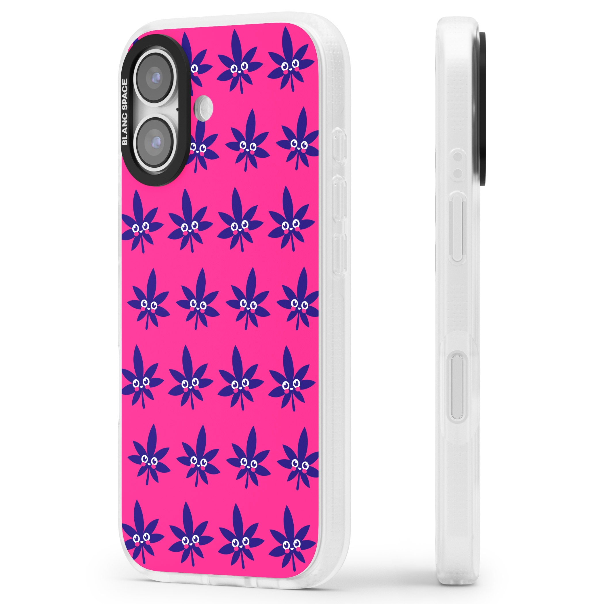 Pink Sativa iPhone 17 Impact Air Clear Phone Case Side Profile