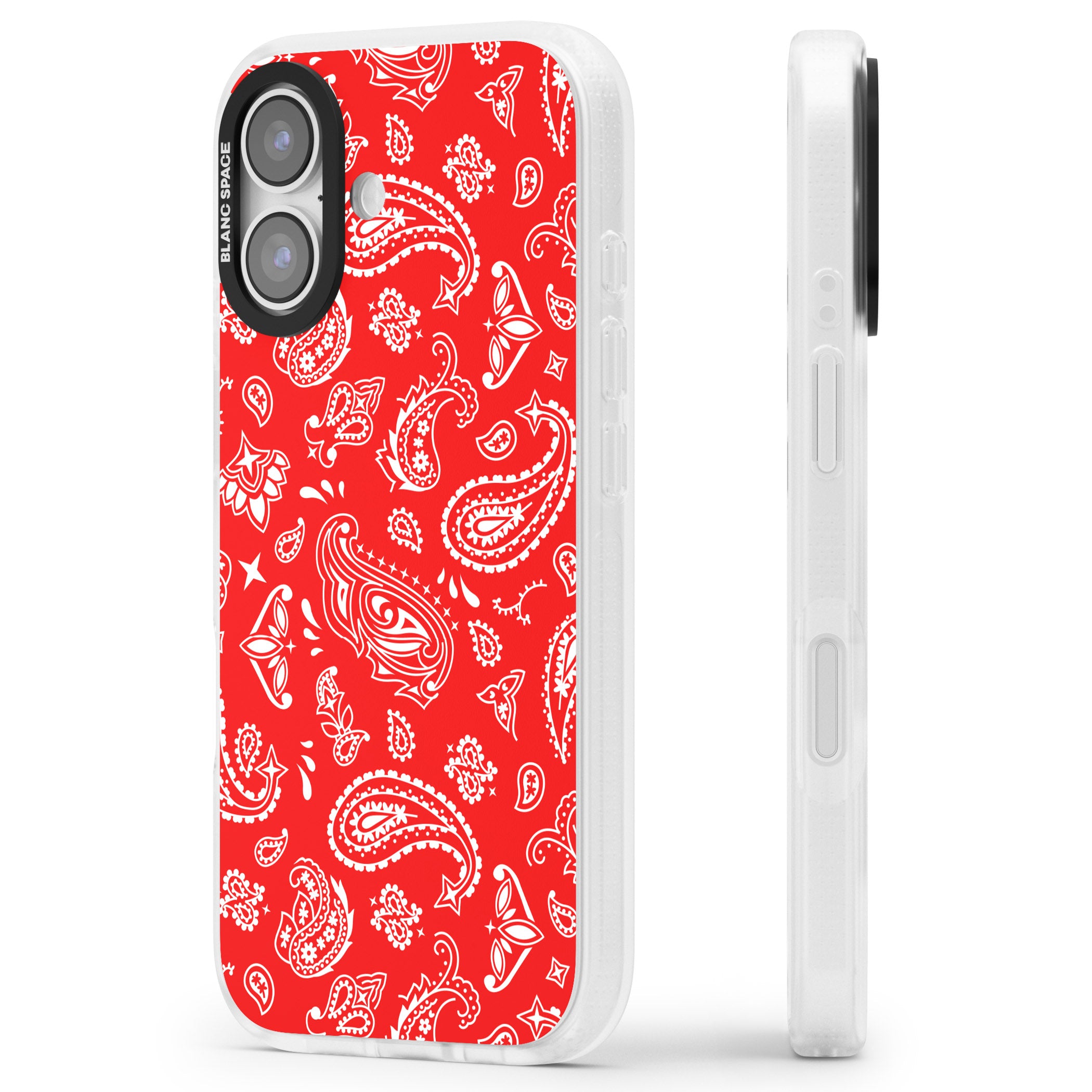 Red Bandana iPhone 17 Impact Air Clear Phone Case Side Profile