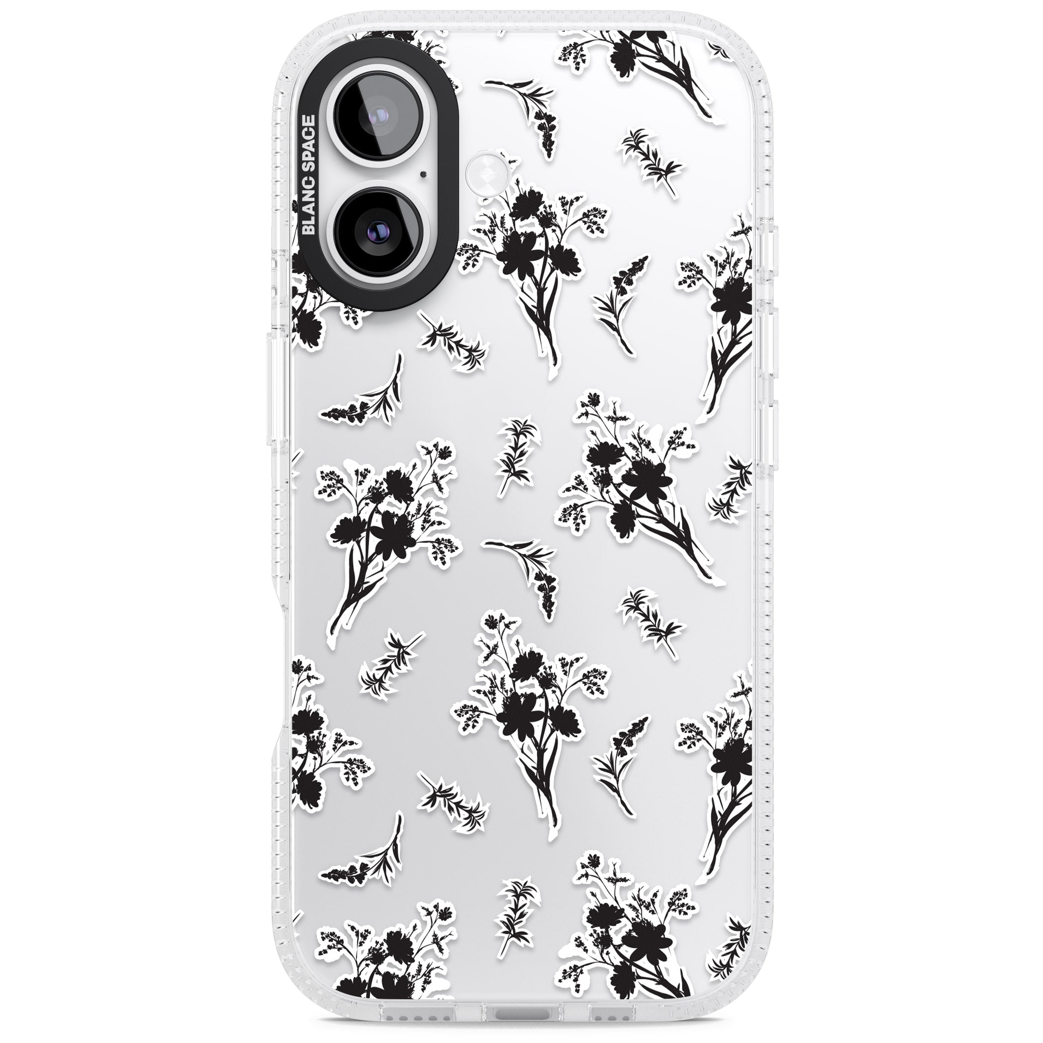 Black Sticker Wildflowers iPhone 17 Impact Air Clear Phone Case