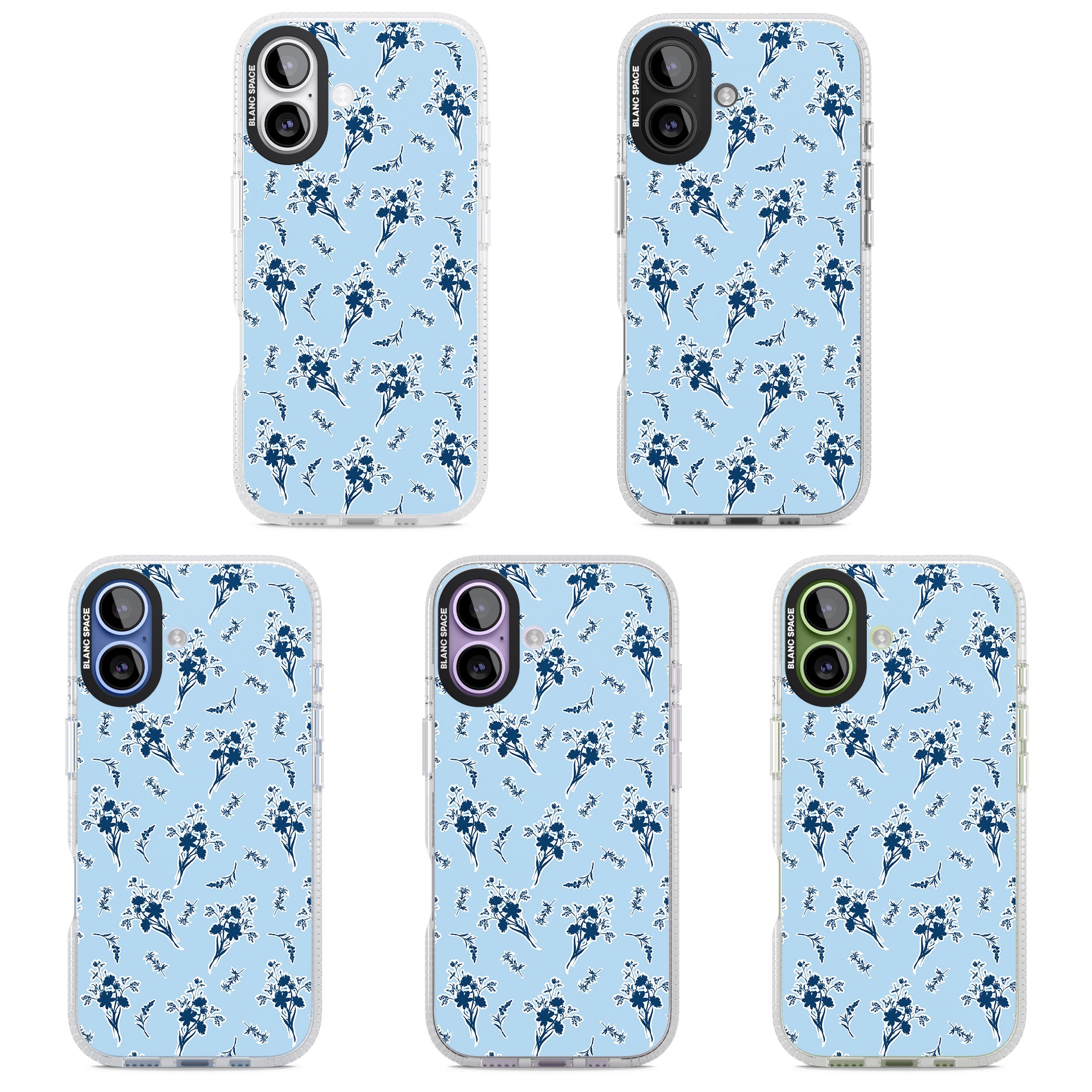 Blue Sticker Wildflowers iPhone 17 Impact Air Clear Phone Case APT Impact Protection