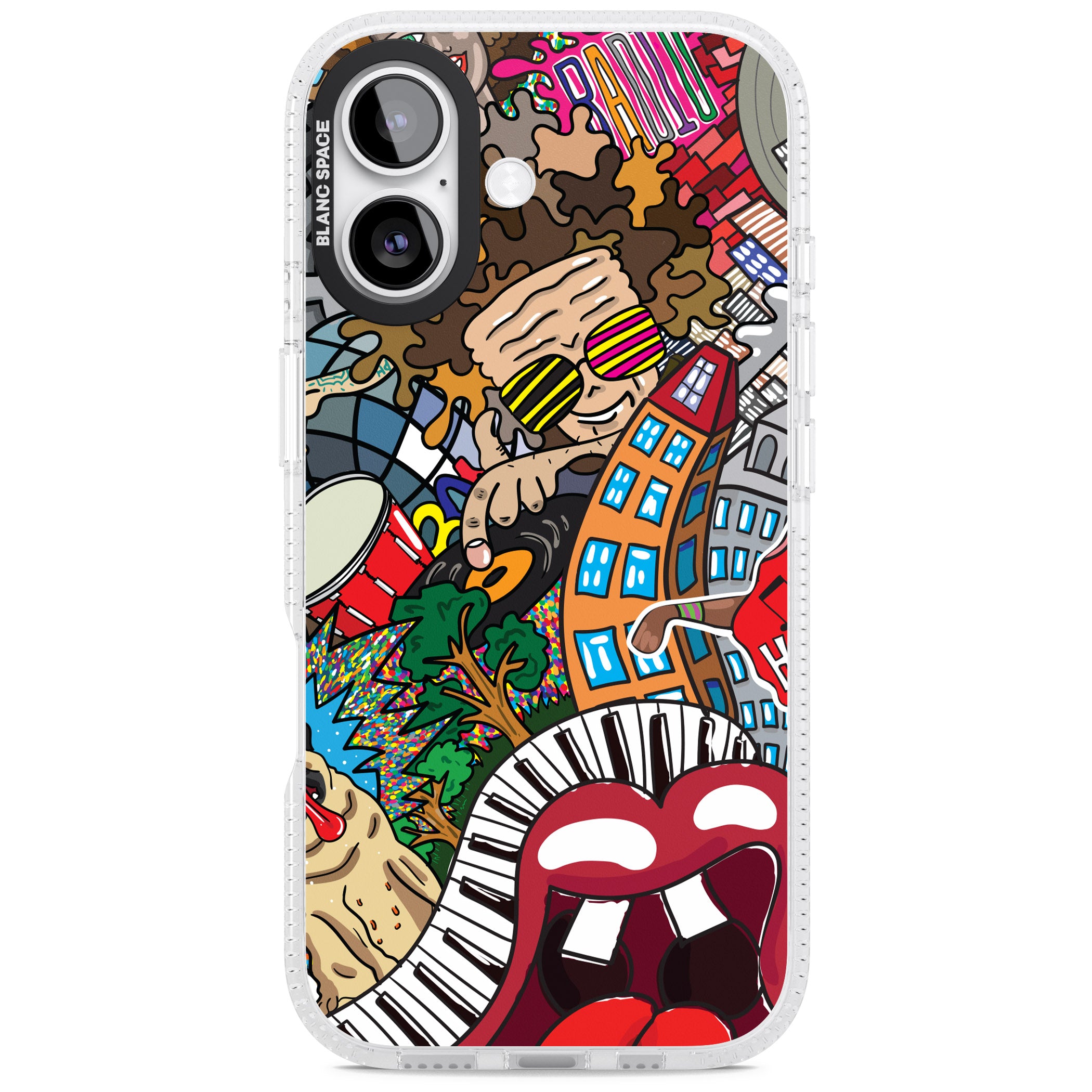 Funky Music City iPhone 17 Impact Air Clear Phone Case