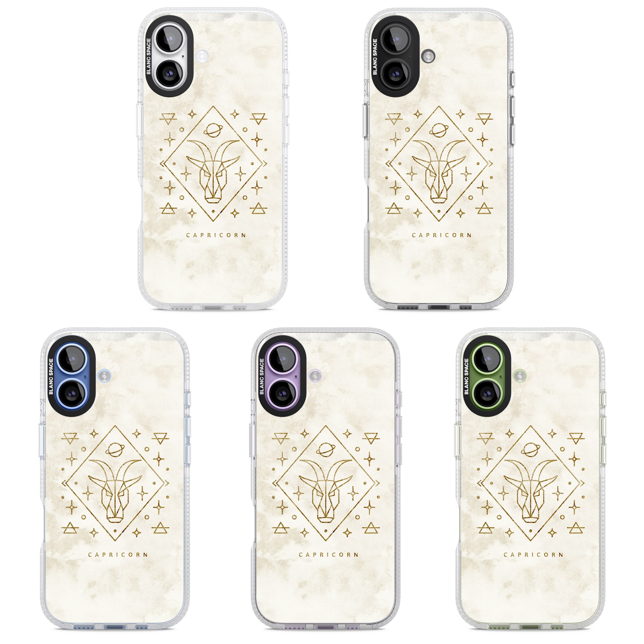 Capricorn Gold Zodiac Design iPhone 17 Impact Air Clear Phone Case APT Impact Protection