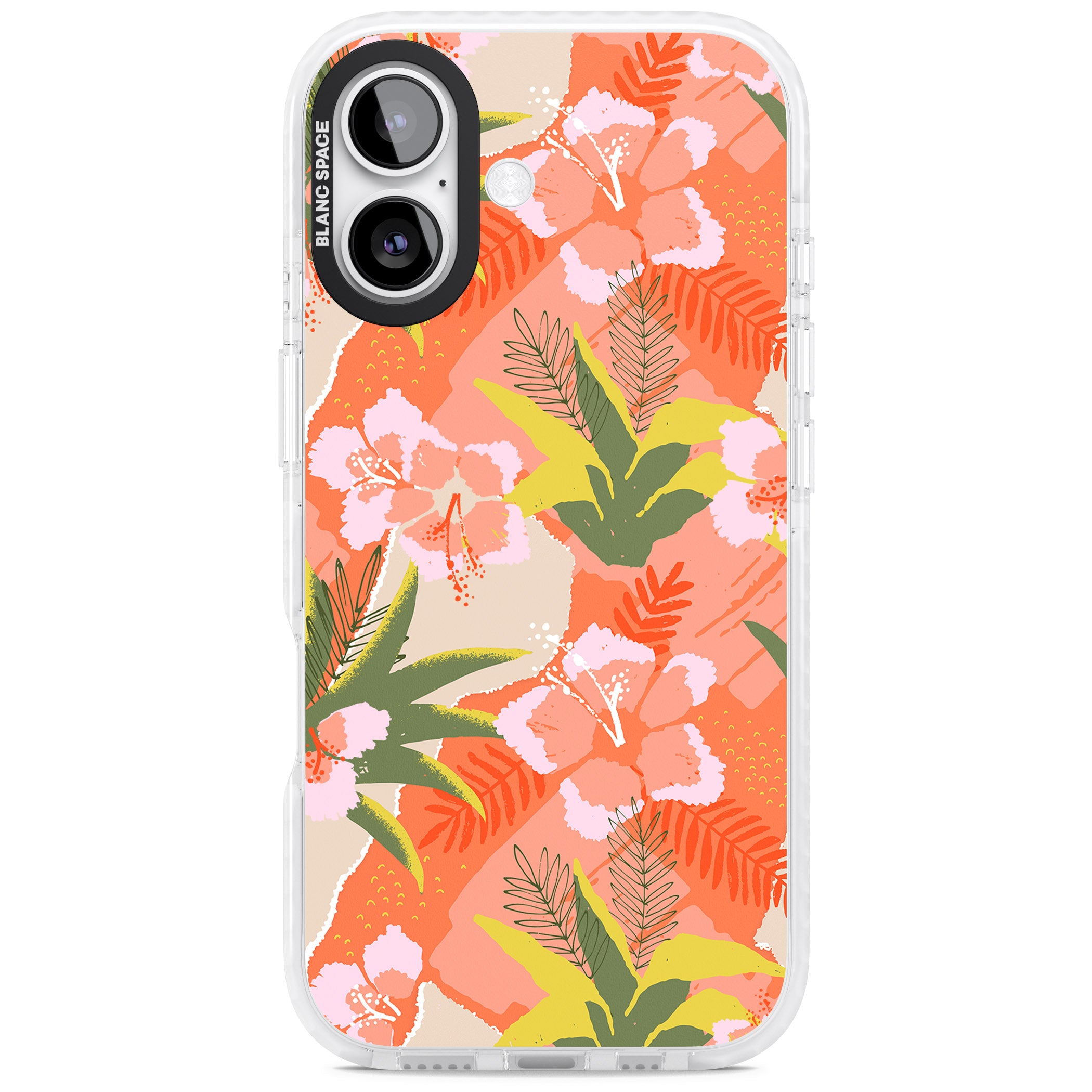 Hawaiian Flowers Abstract Pattern iPhone 17 Impact Clear Phone Case