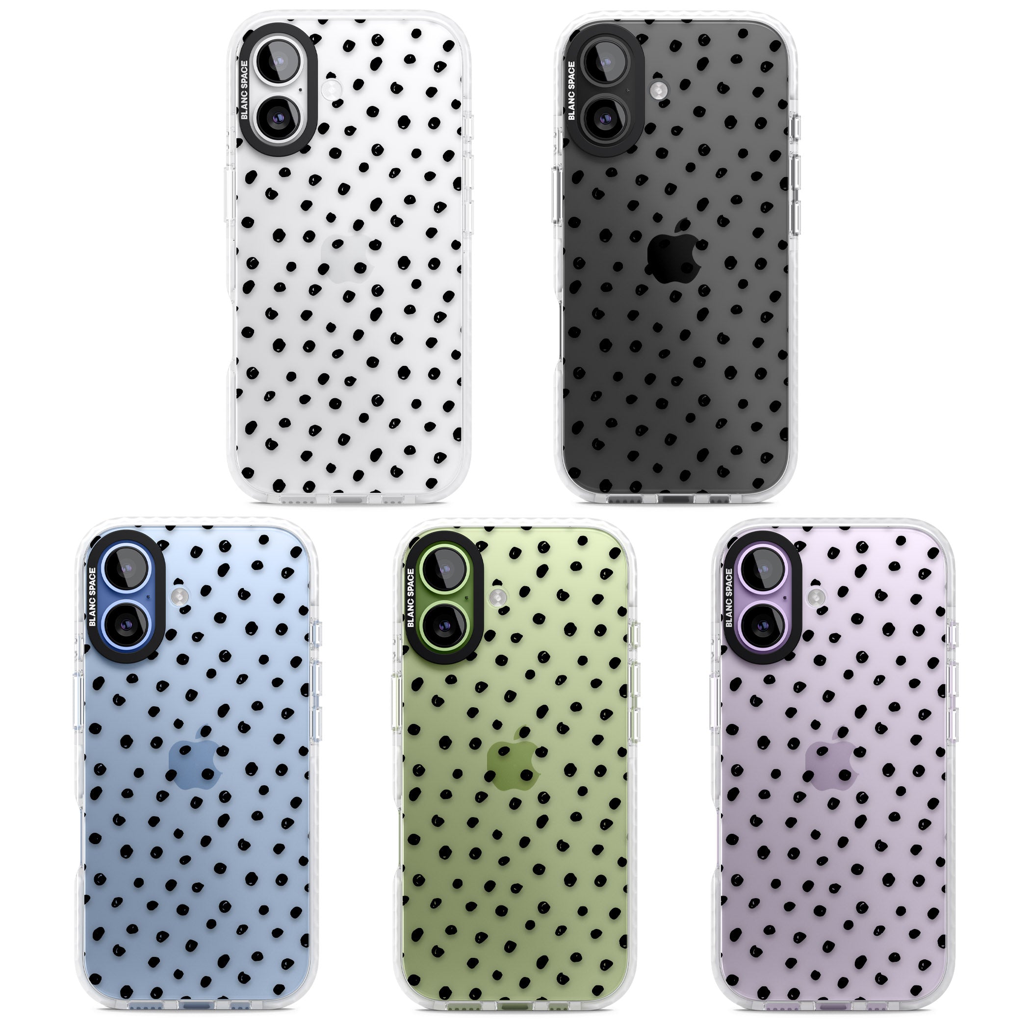 Messy Black Dot Pattern iPhone 17 Impact Clear Phone Case APT Impact Protection
