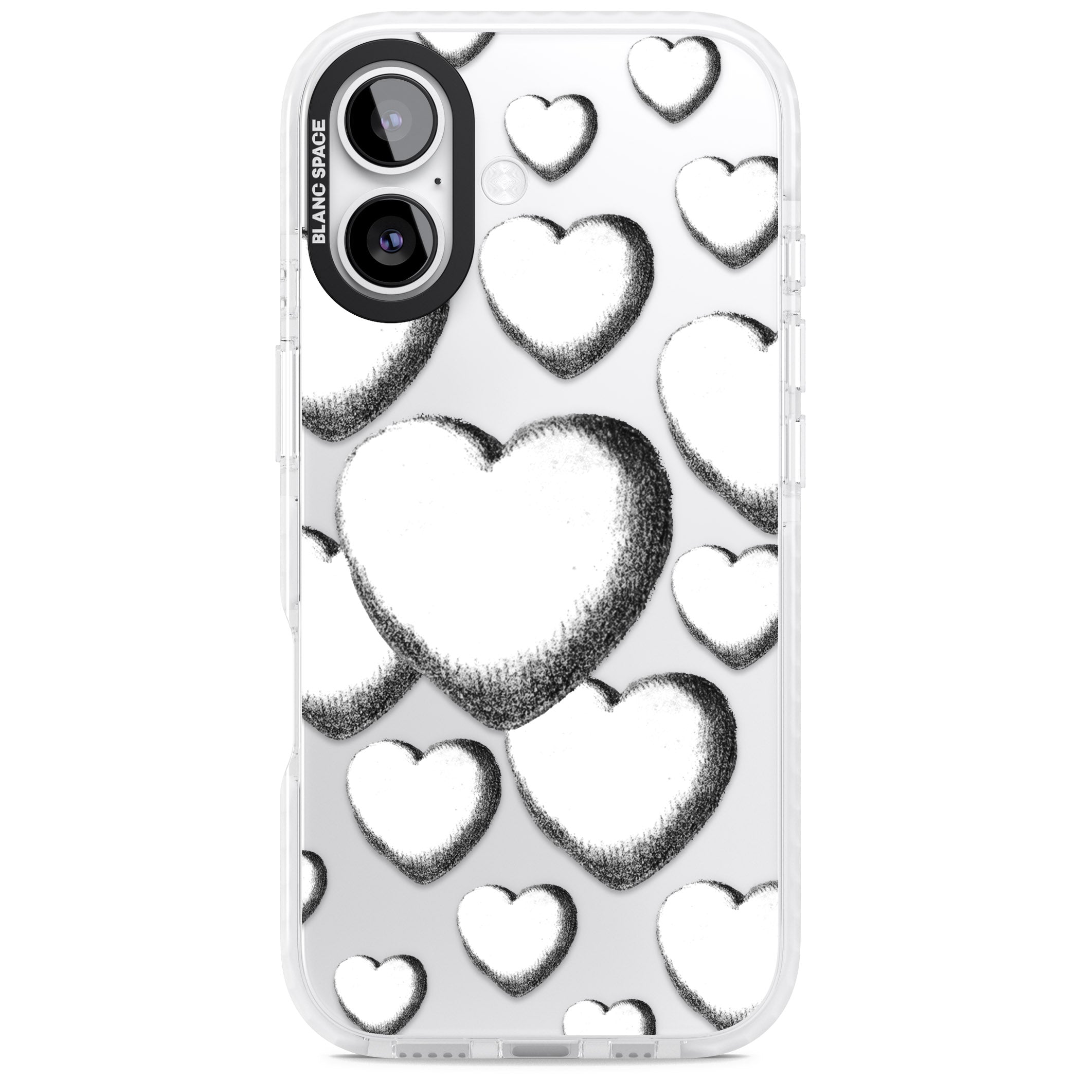 Hand Drawn Hearts iPhone 17 Impact Clear Phone Case
