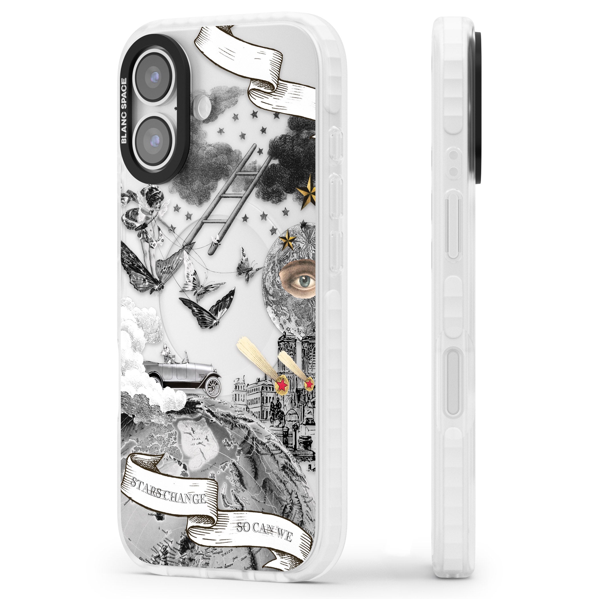 Stars Change So Can We iPhone 17 Impact Clear Phone Case Side Profile