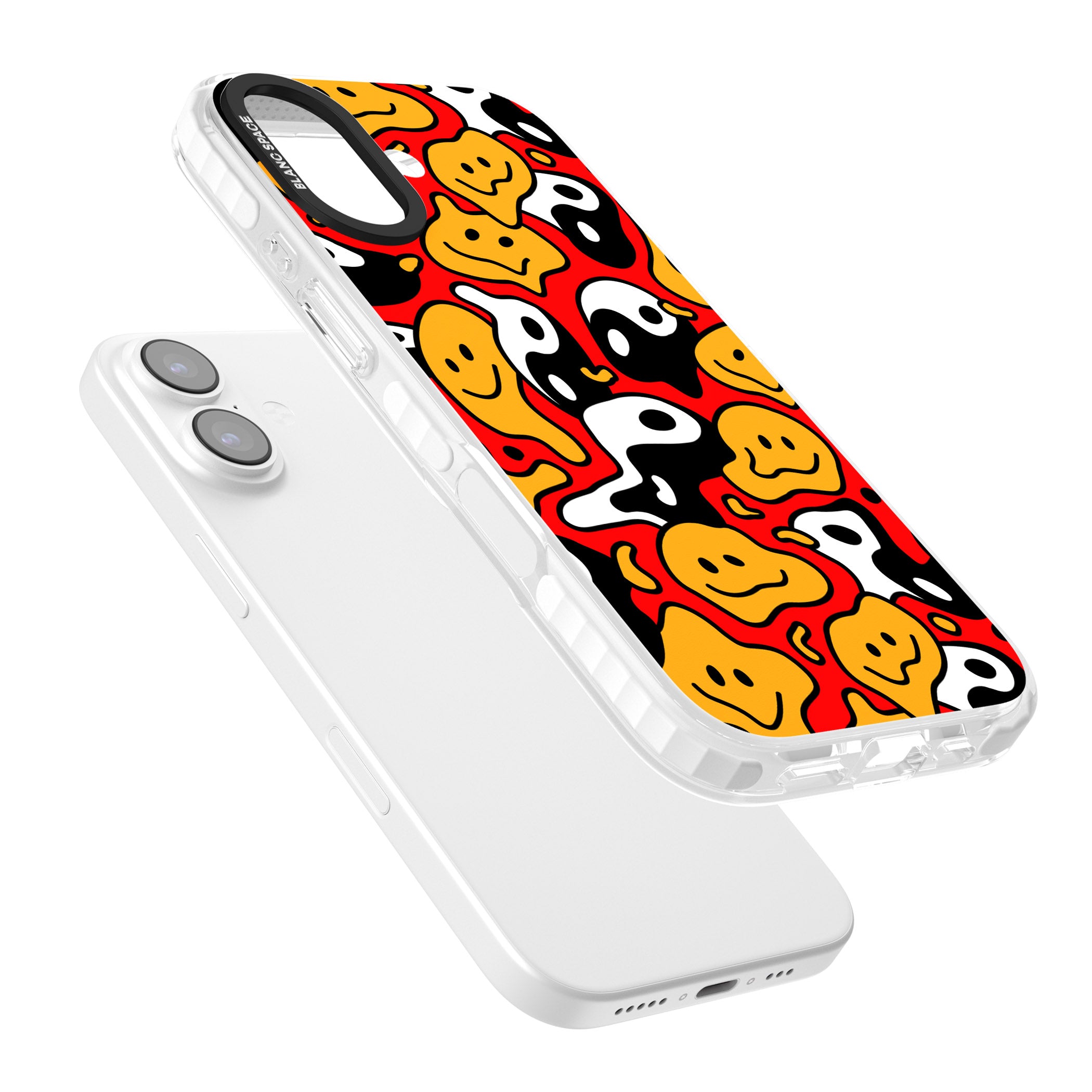 Yin Yang Acid Face iPhone 17 Impact Clear Phone Case Colours