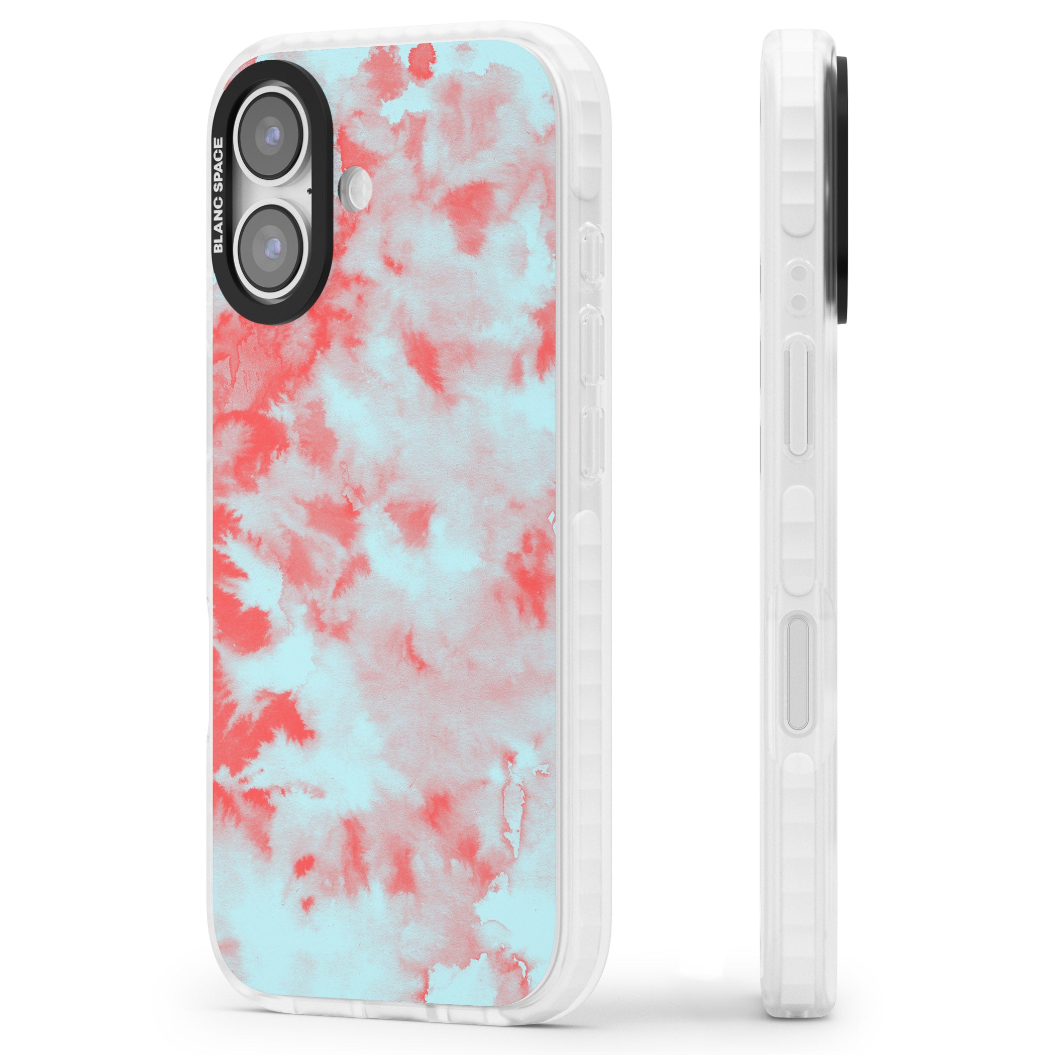 Red & Blue Acid Cloud iPhone 17 Impact Clear Phone Case Side Profile