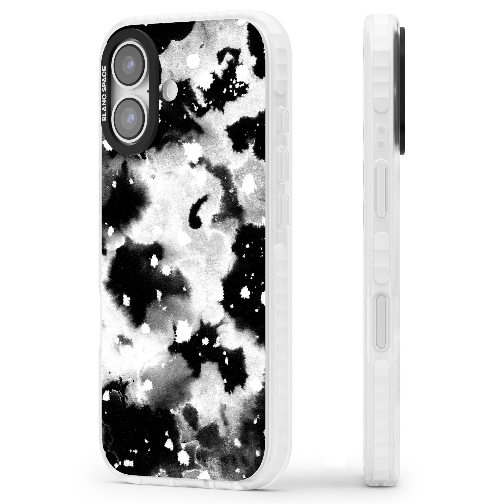 Acid Wash Ink Cloud iPhone 17 Impact Clear Phone Case Side Profile
