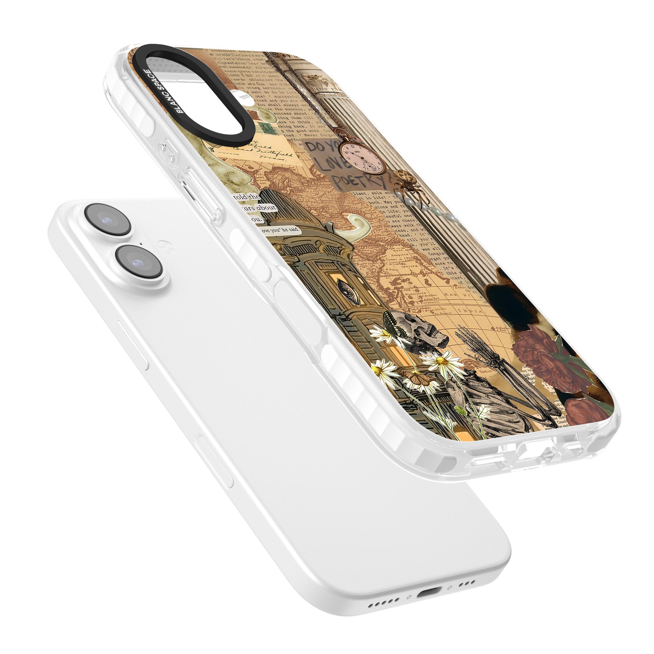 Skeleton Poetry iPhone 17 Impact Clear Phone Case Colours