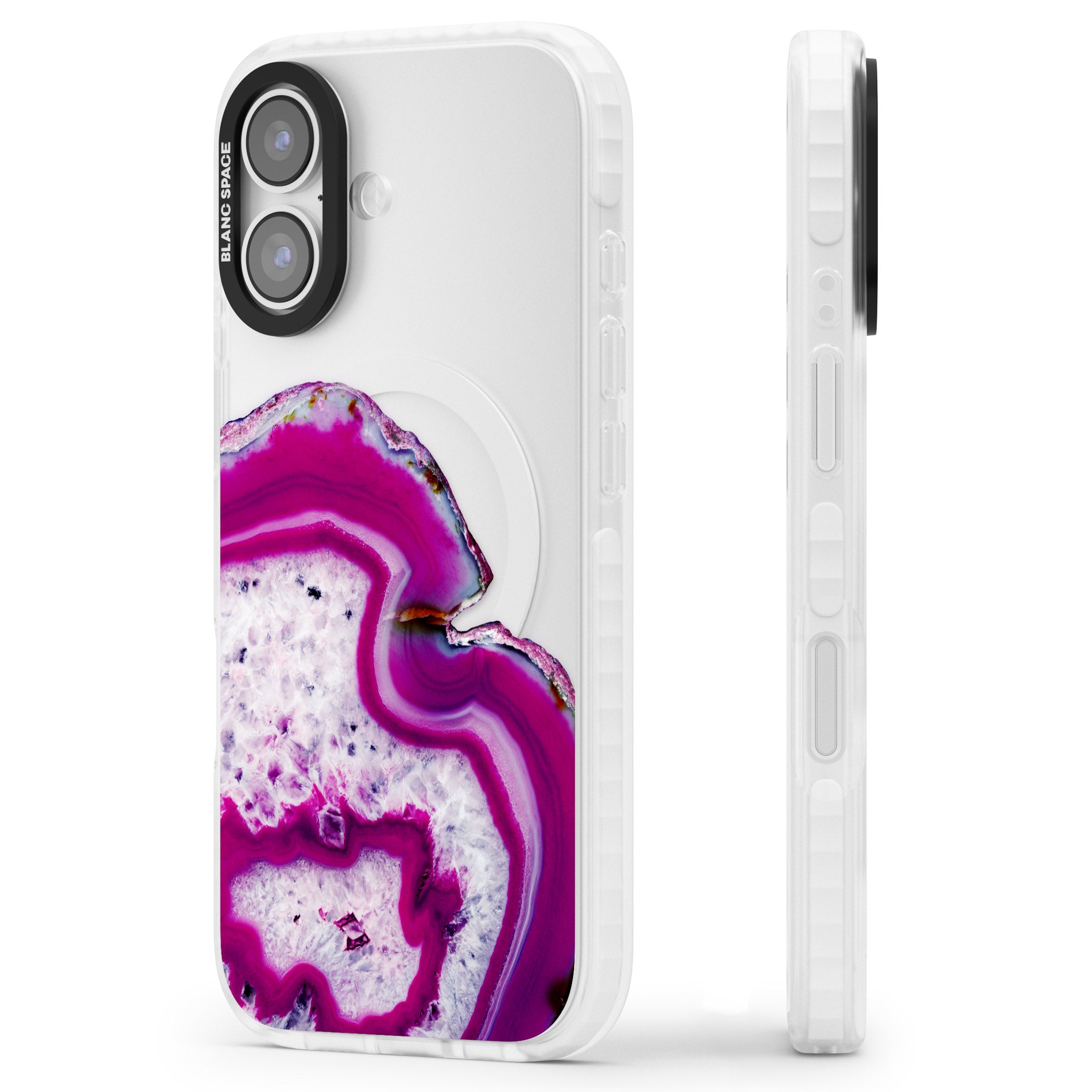 Violet Crystal Agate iPhone 17 Impact Clear Phone Case Side Profile