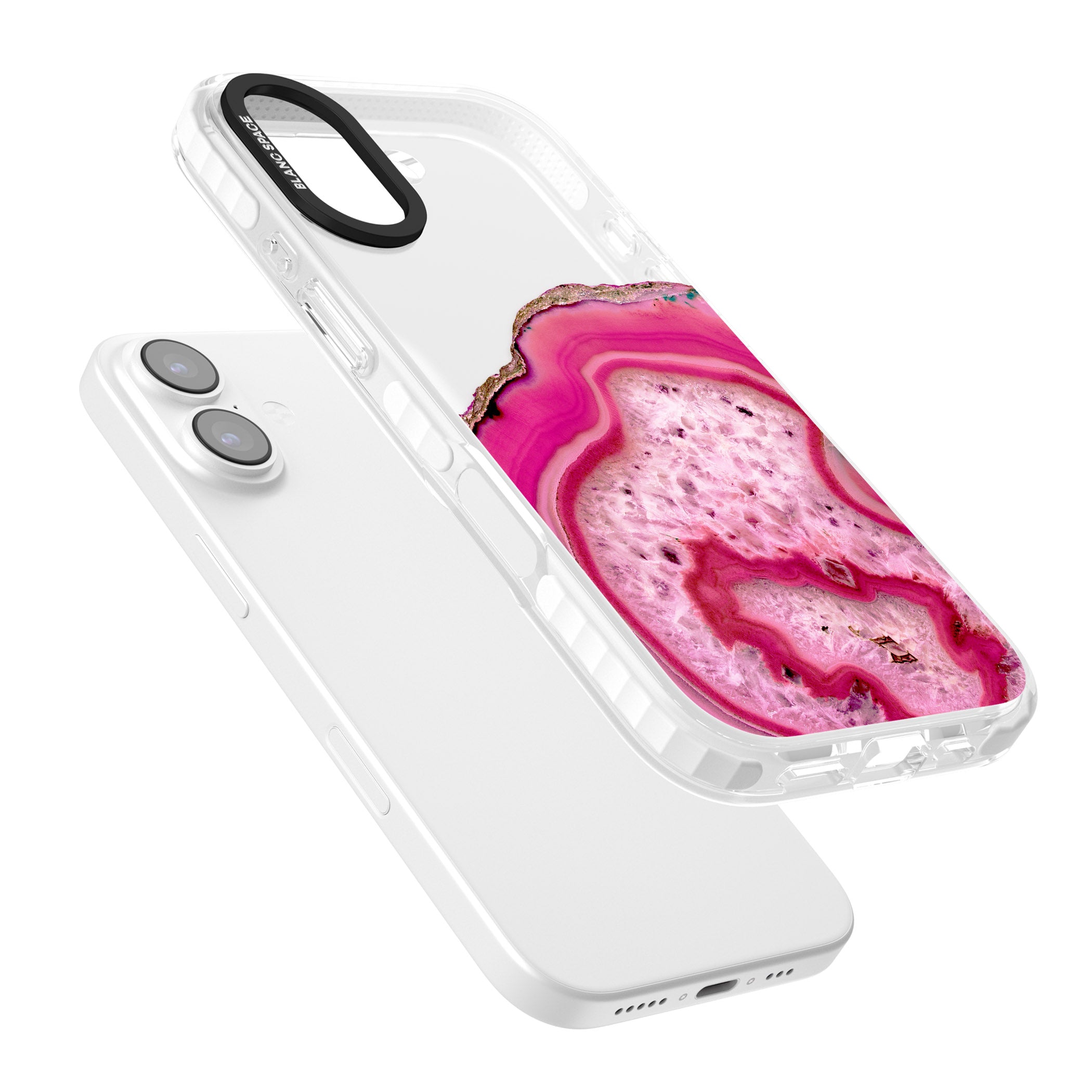 Pink Geode Crystal iPhone 17 Impact Clear Phone Case Colours