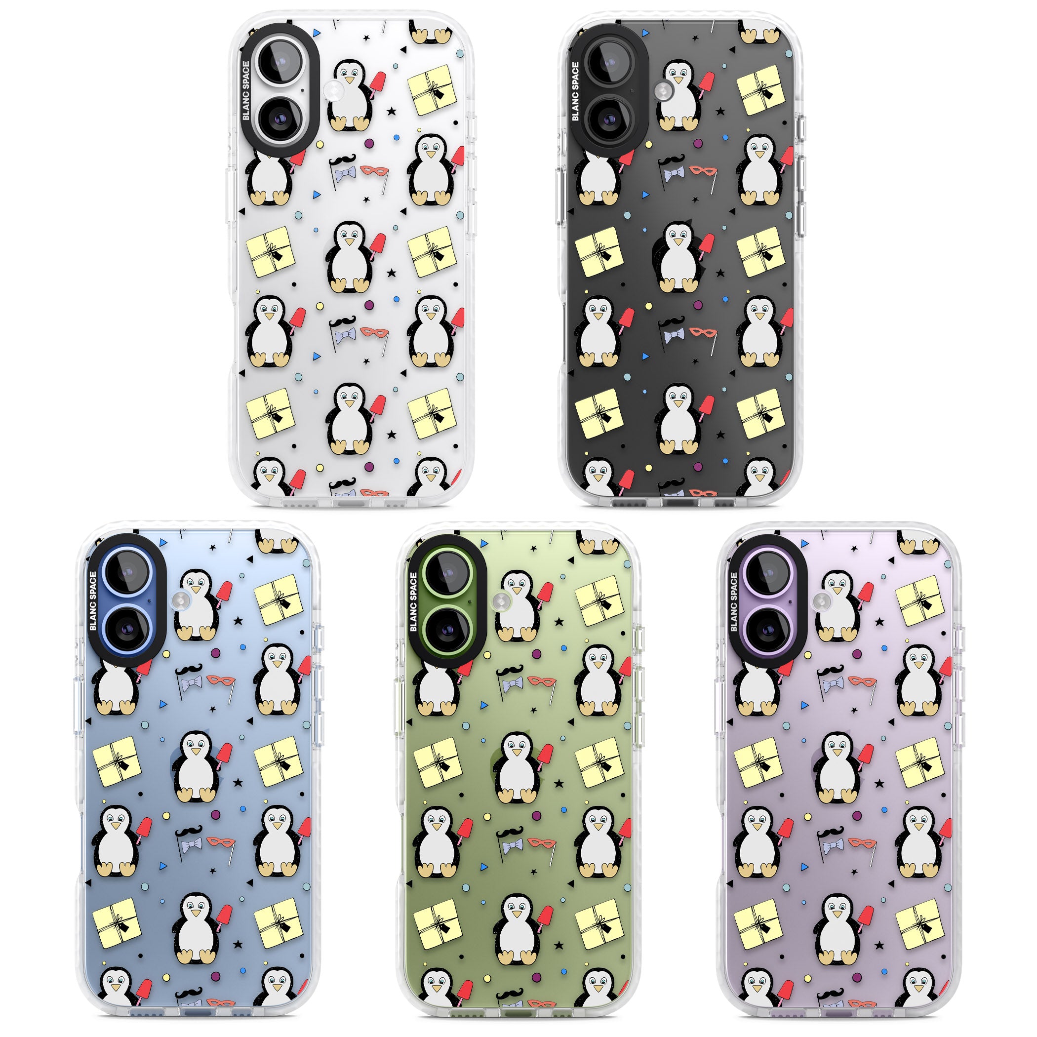 Cute Penguin Pattern Clear iPhone 17 Impact Clear Phone Case APT Impact Protection