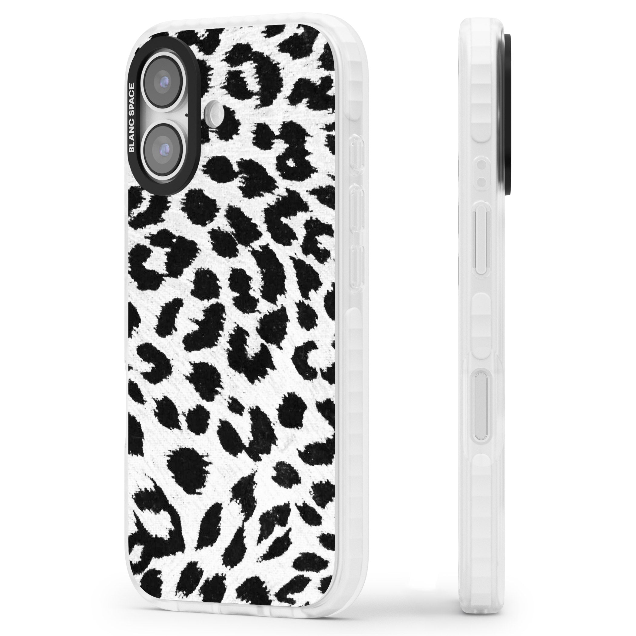 Rar Leopard Print White iPhone 17 Impact Clear Phone Case Side Profile