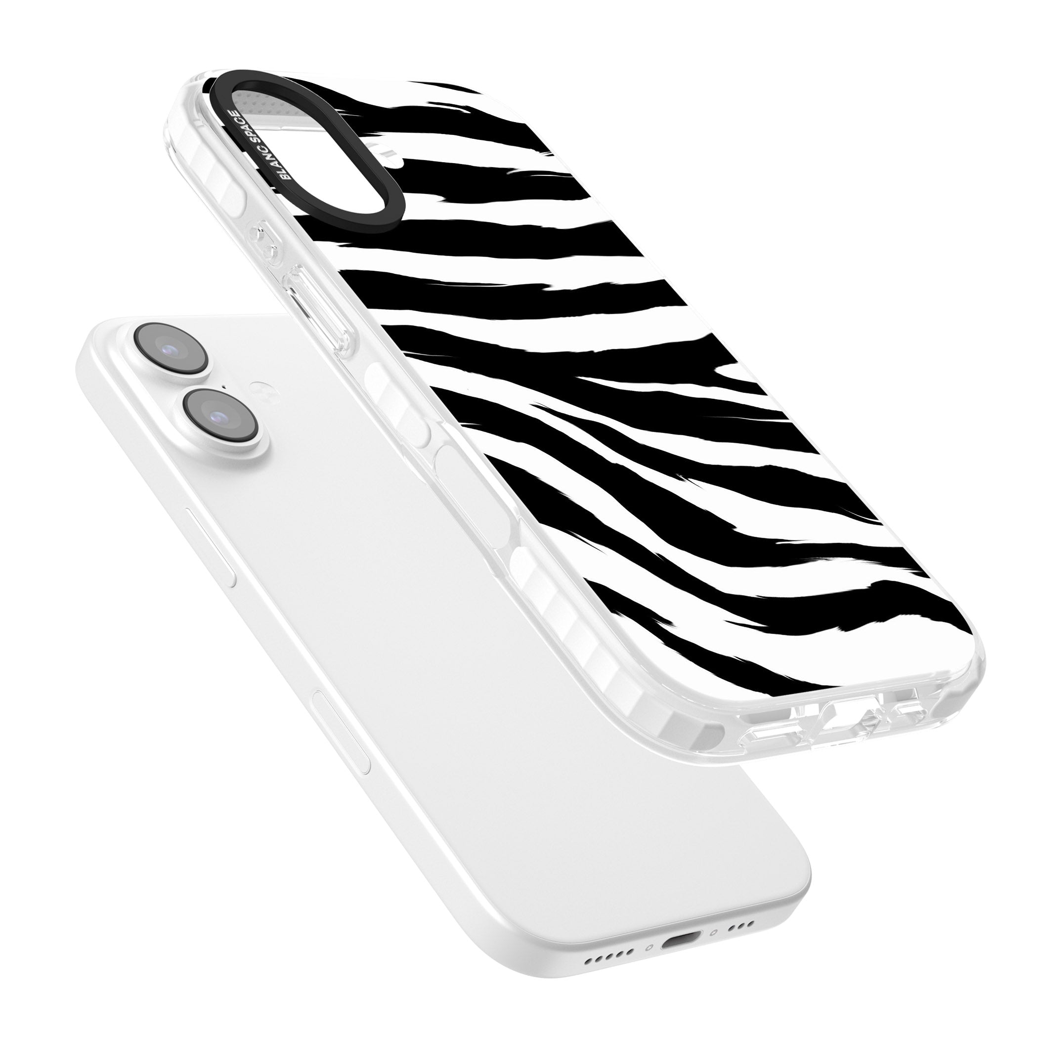 Black Zebra Print iPhone 17 Impact Clear Phone Case Colours