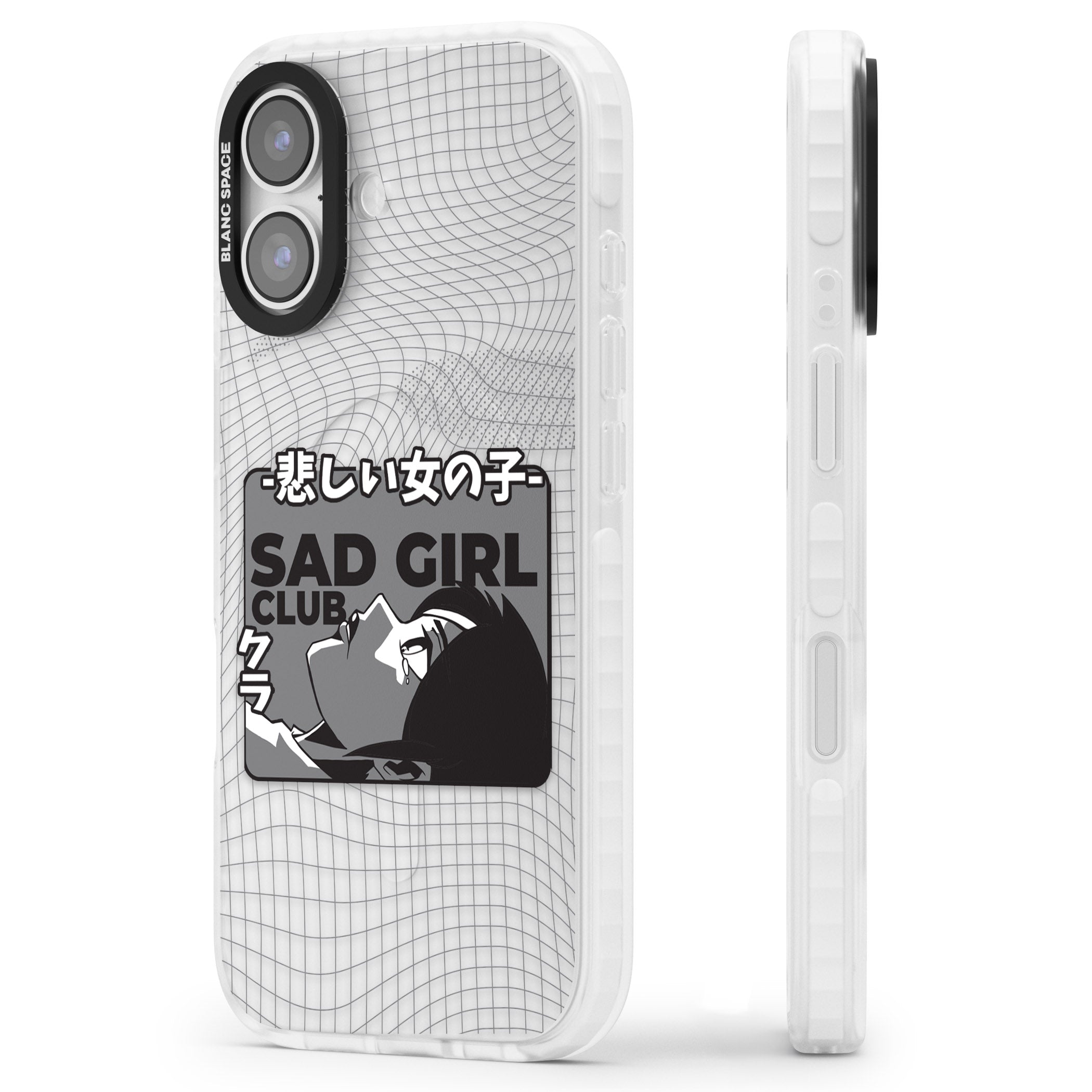 Sad Girl Club iPhone 17 Impact Clear Phone Case Side Profile