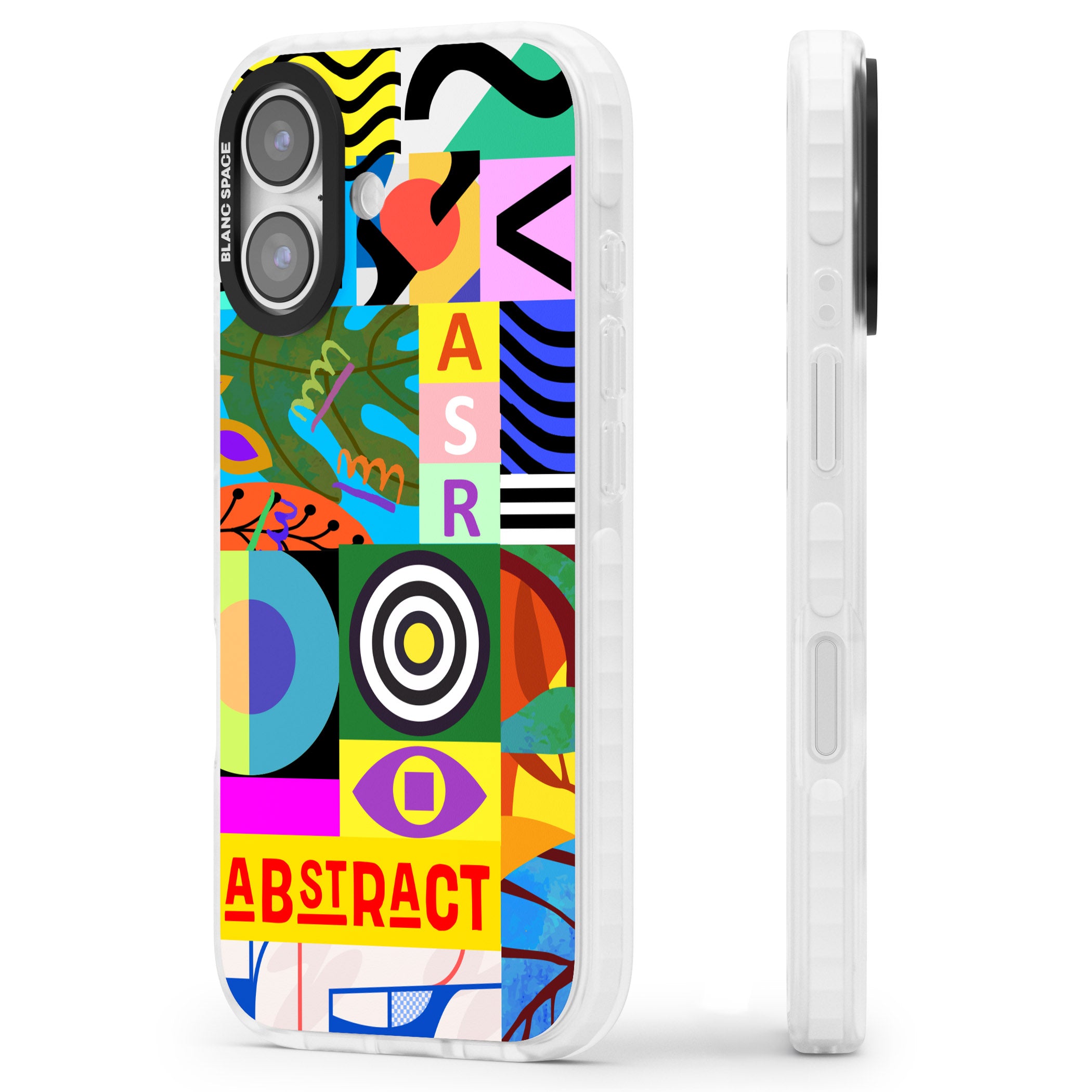 Abstract Pattern Patchwork iPhone 17 Impact Clear Phone Case Side Profile