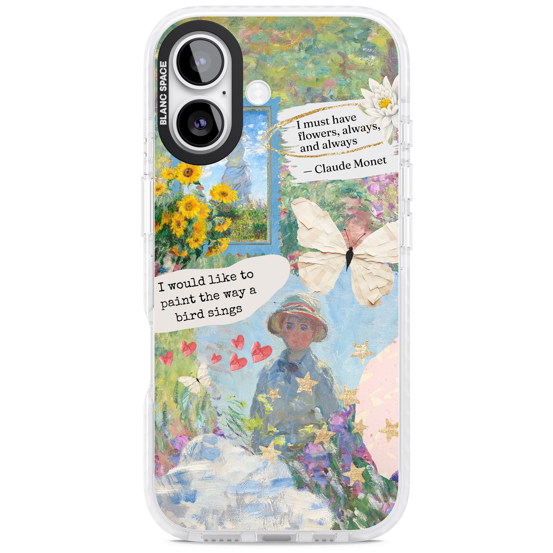 Monet 'Way A Bird Sings' Collage iPhone 17 Impact Clear Phone Case