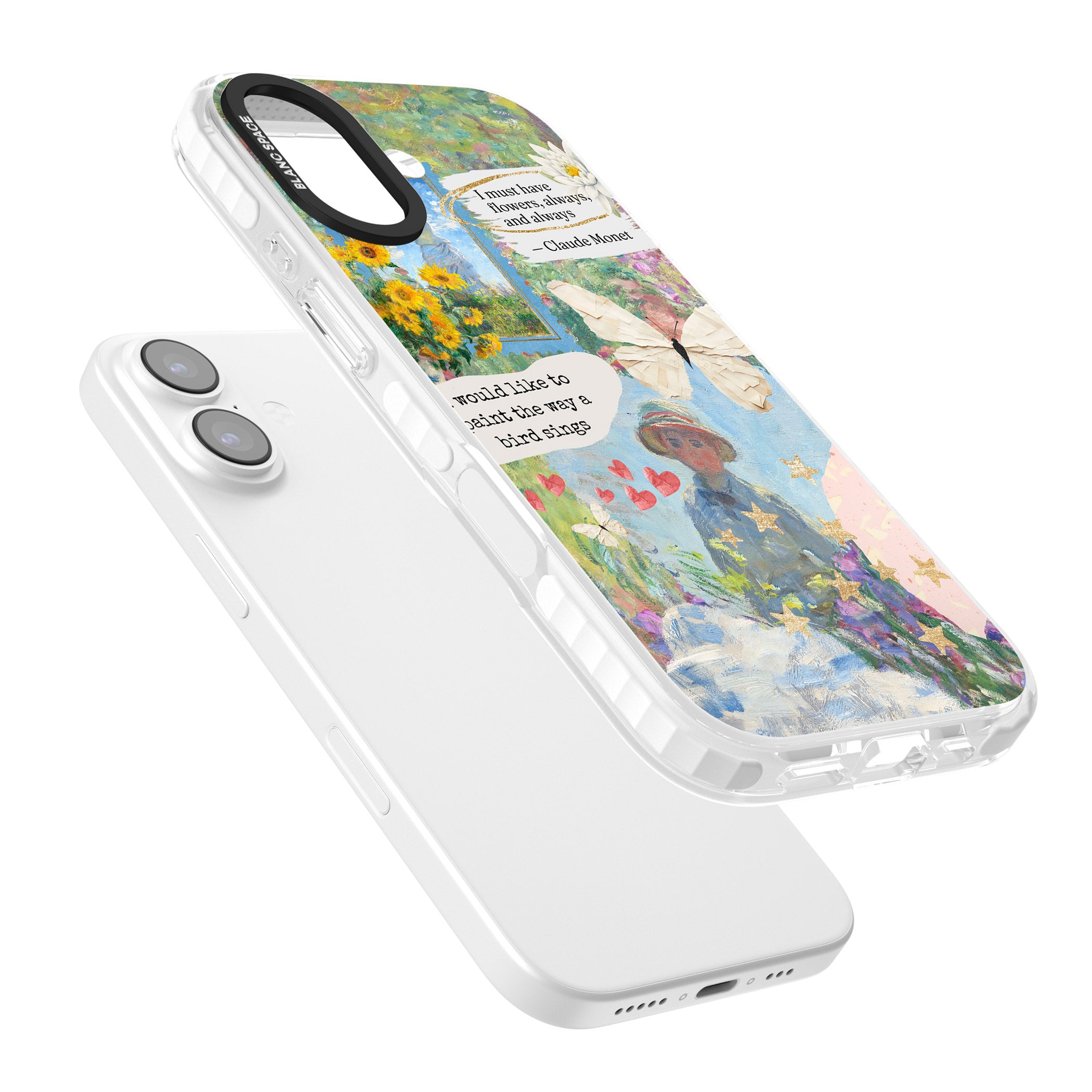 Monet 'Way A Bird Sings' Collage iPhone 17 Impact Clear Phone Case Colours