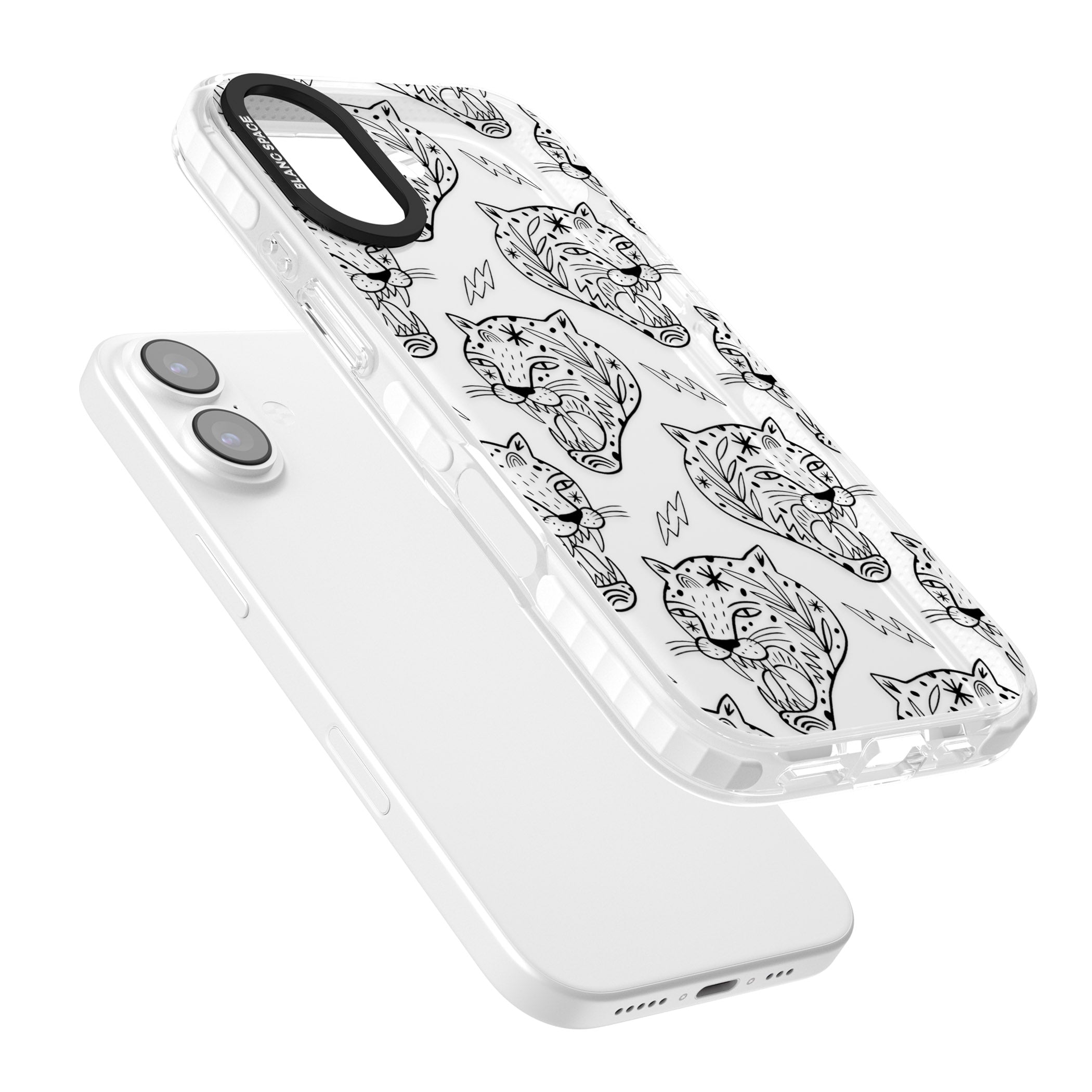 Black Tiger Roar Pattern iPhone 17 Impact Clear Phone Case Colours
