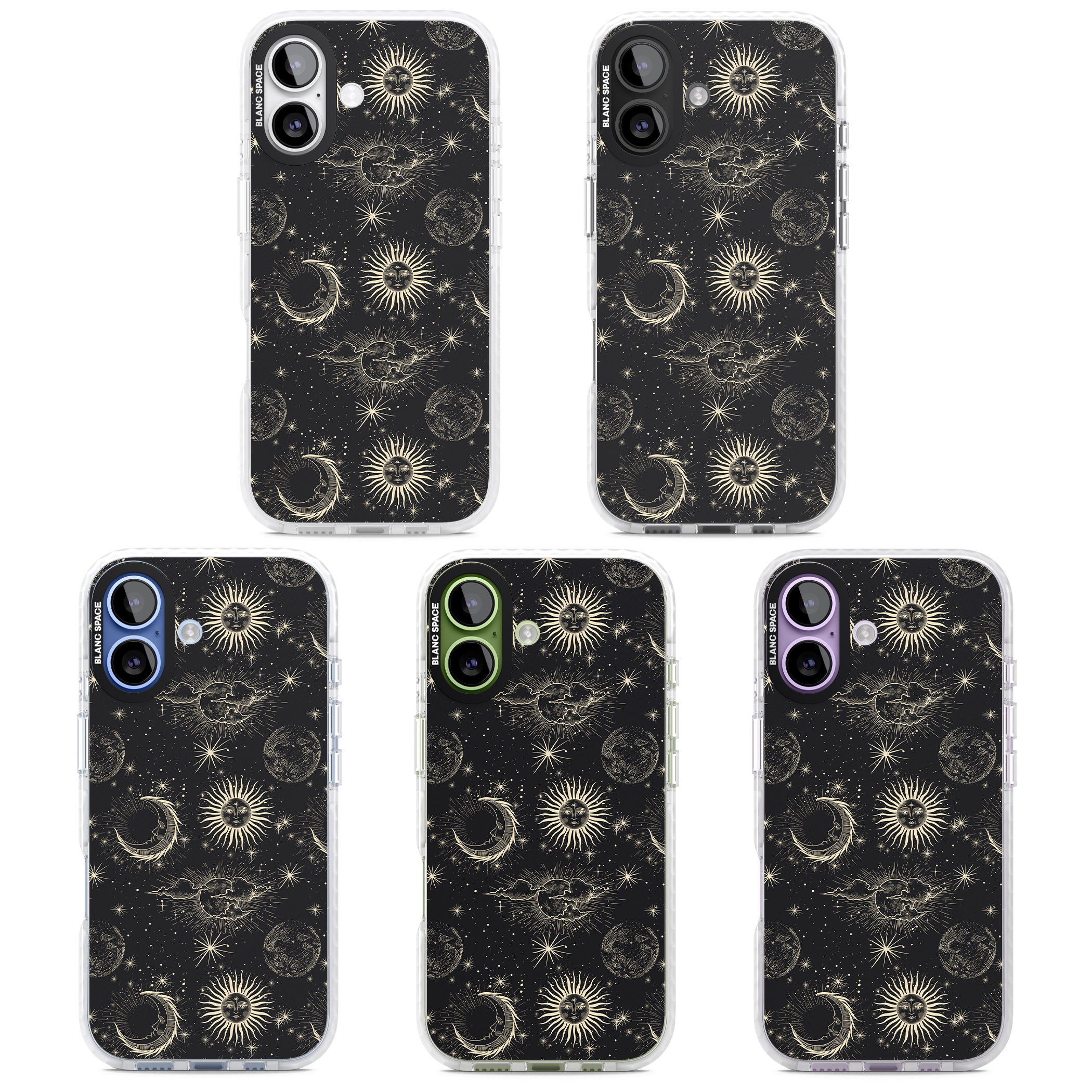 Suns & Moons Celestial Night iPhone 17 Impact Clear Phone Case APT Impact Protection