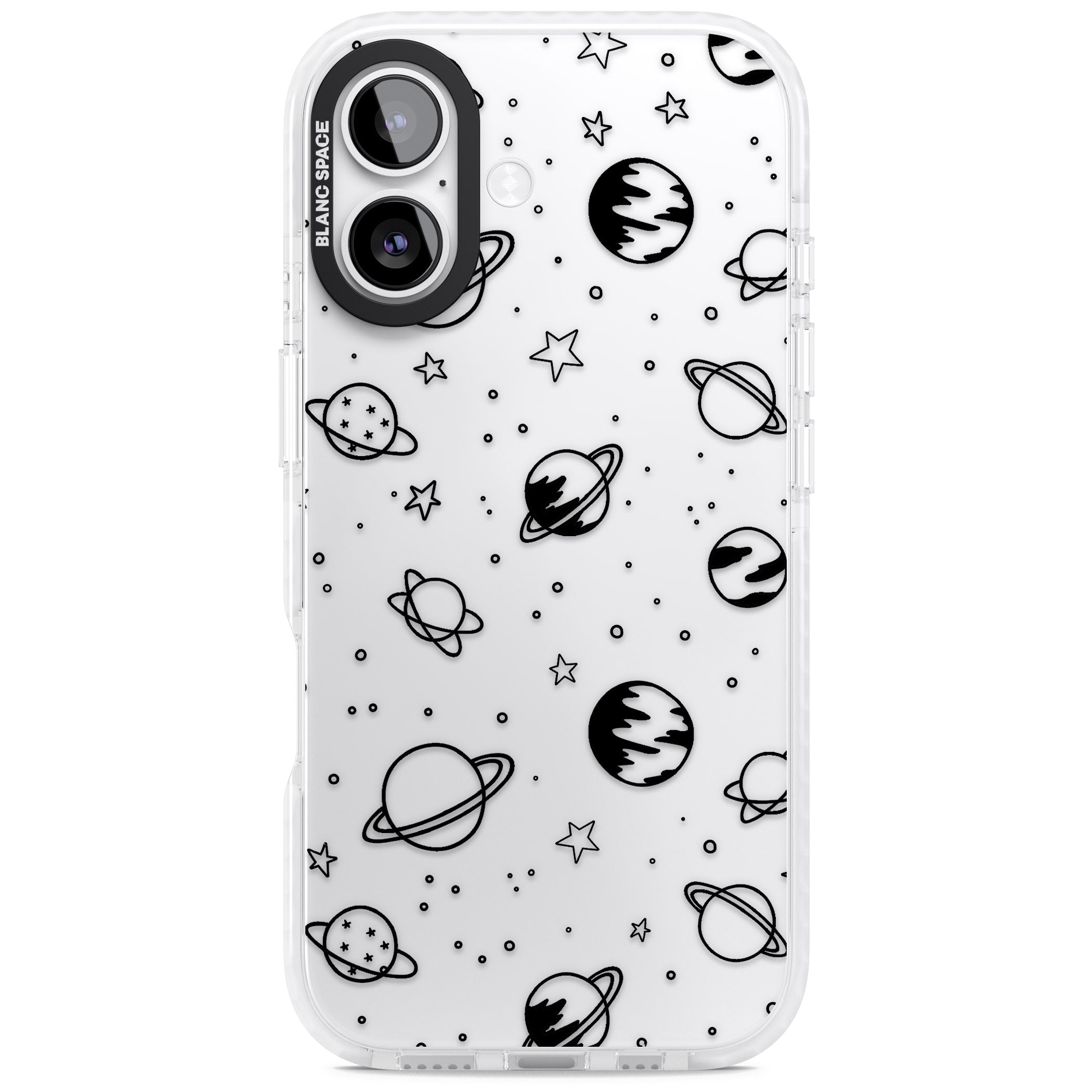 Cosmic Sketch Black Clear iPhone 17 Impact Clear Phone Case