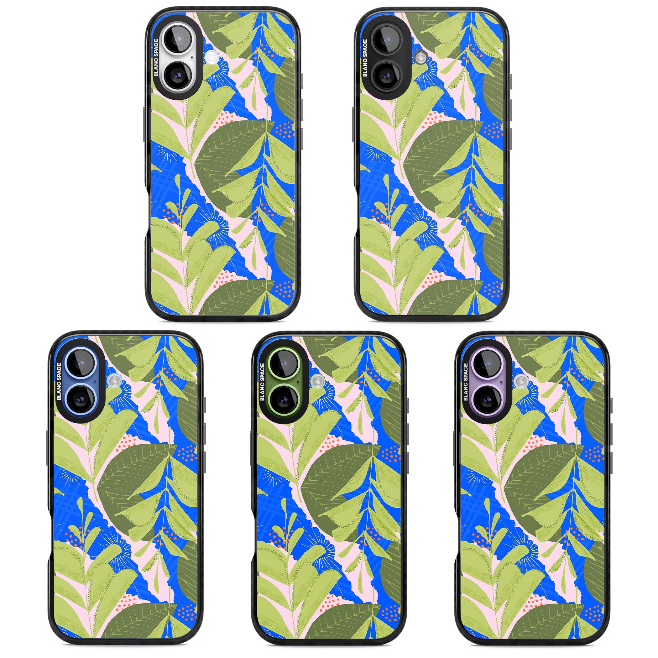Fern Leaves Abstract Pattern iPhone 17 Impact Black Phone Case APT Impact Protection