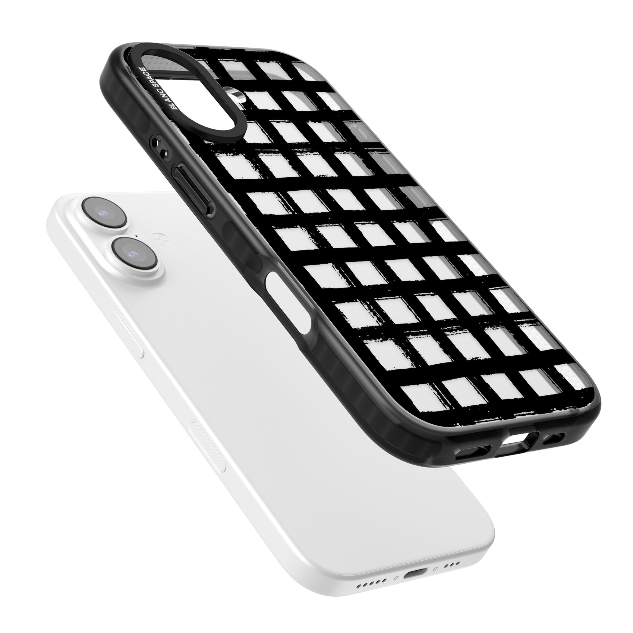 Messy Black Grid Clear iPhone 17 Impact Black Phone Case Colours