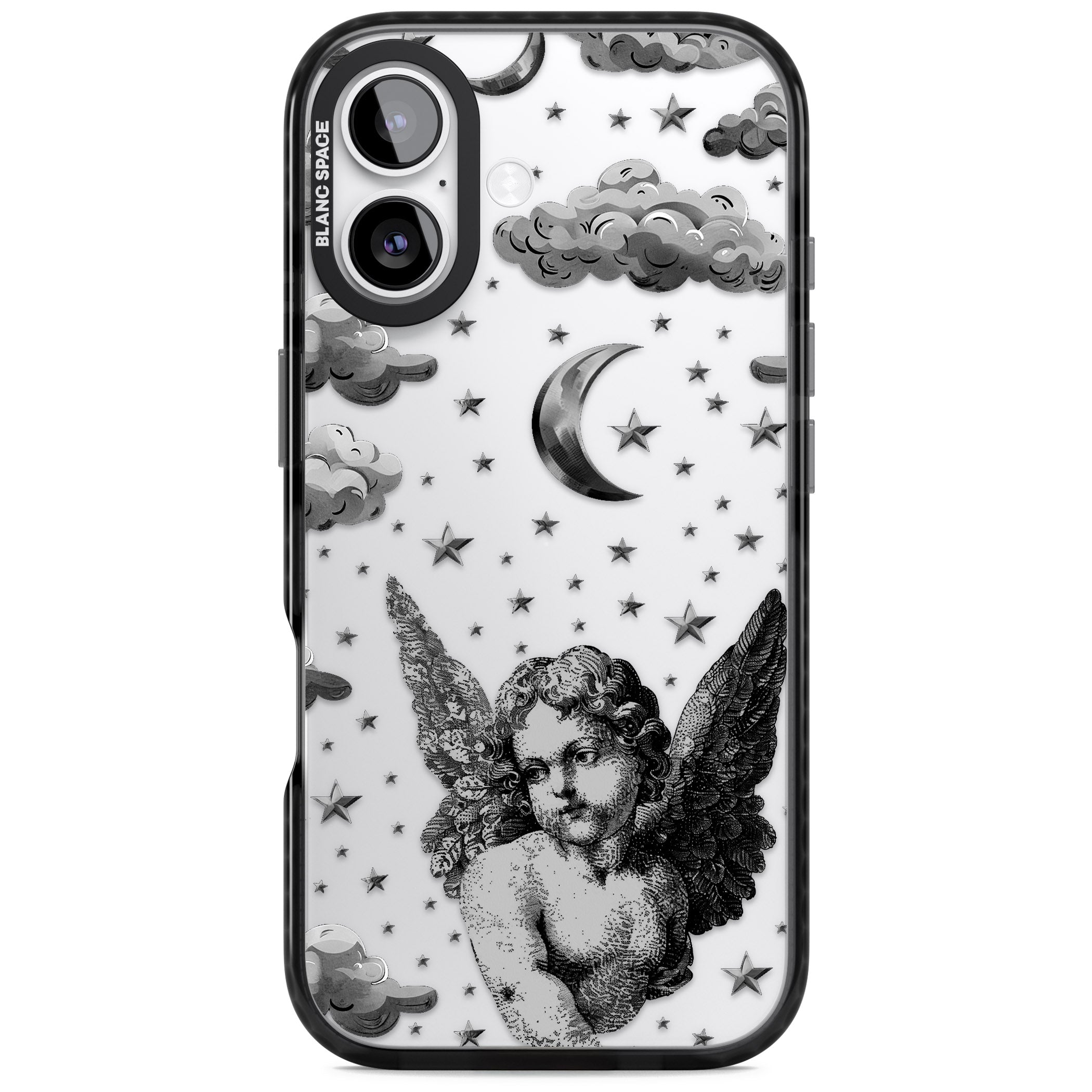 Celestial Cherub iPhone 17 Impact Black Phone Case