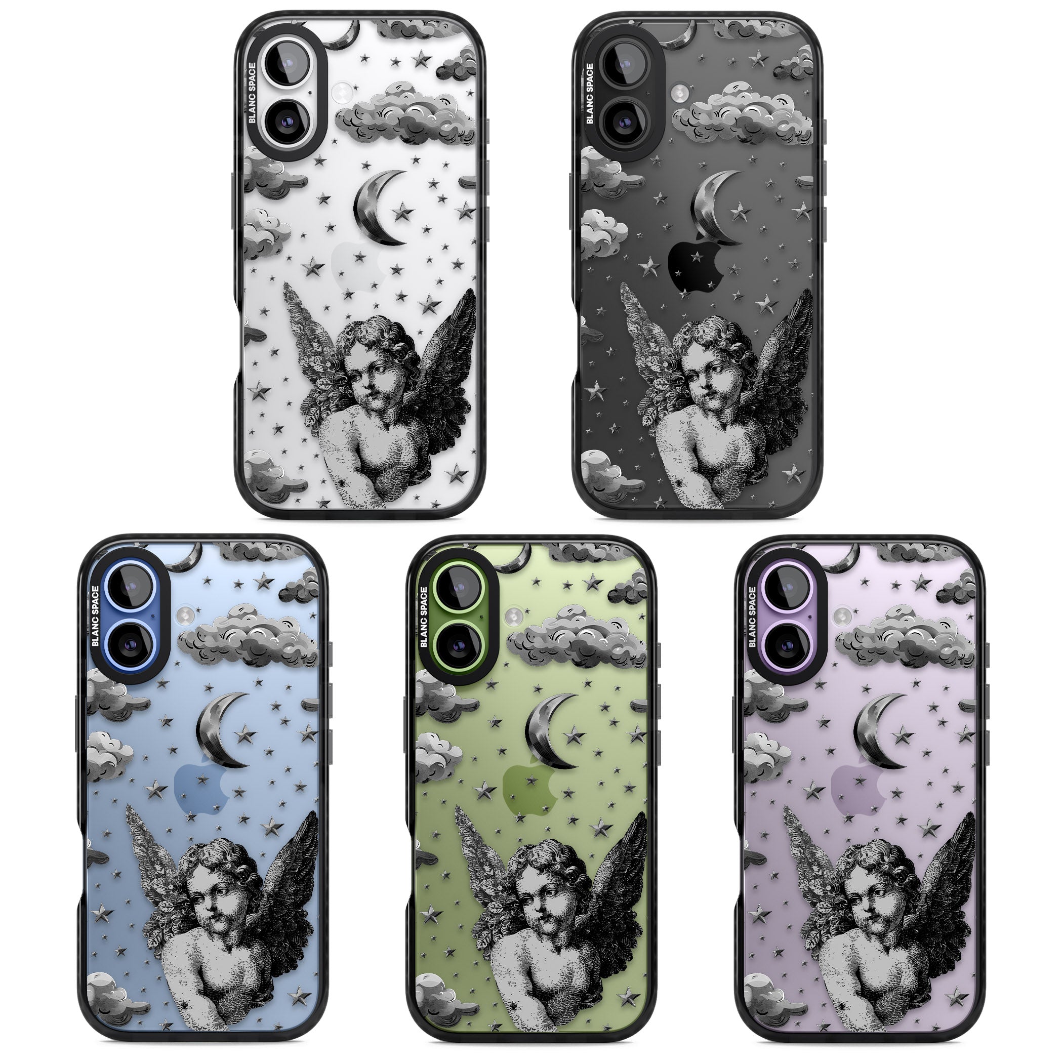 Celestial Cherub iPhone 17 Impact Black Phone Case APT Impact Protection