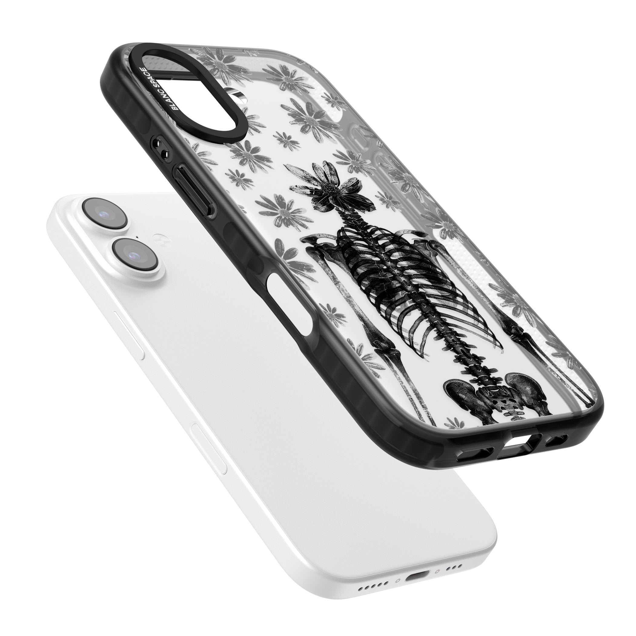 Skeleton Flower iPhone 17 Impact Black Phone Case Colours