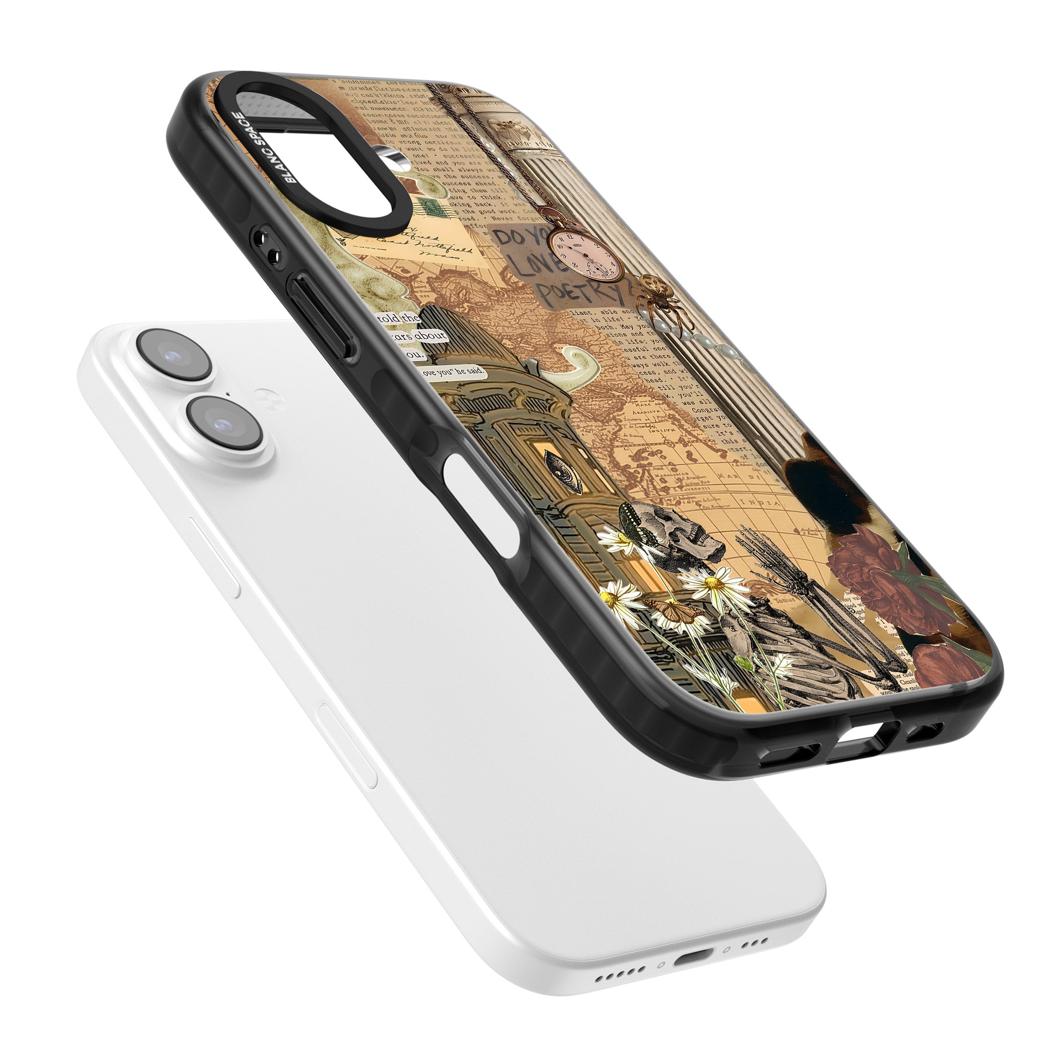 Skeleton Poetry iPhone 17 Impact Black Phone Case Colours