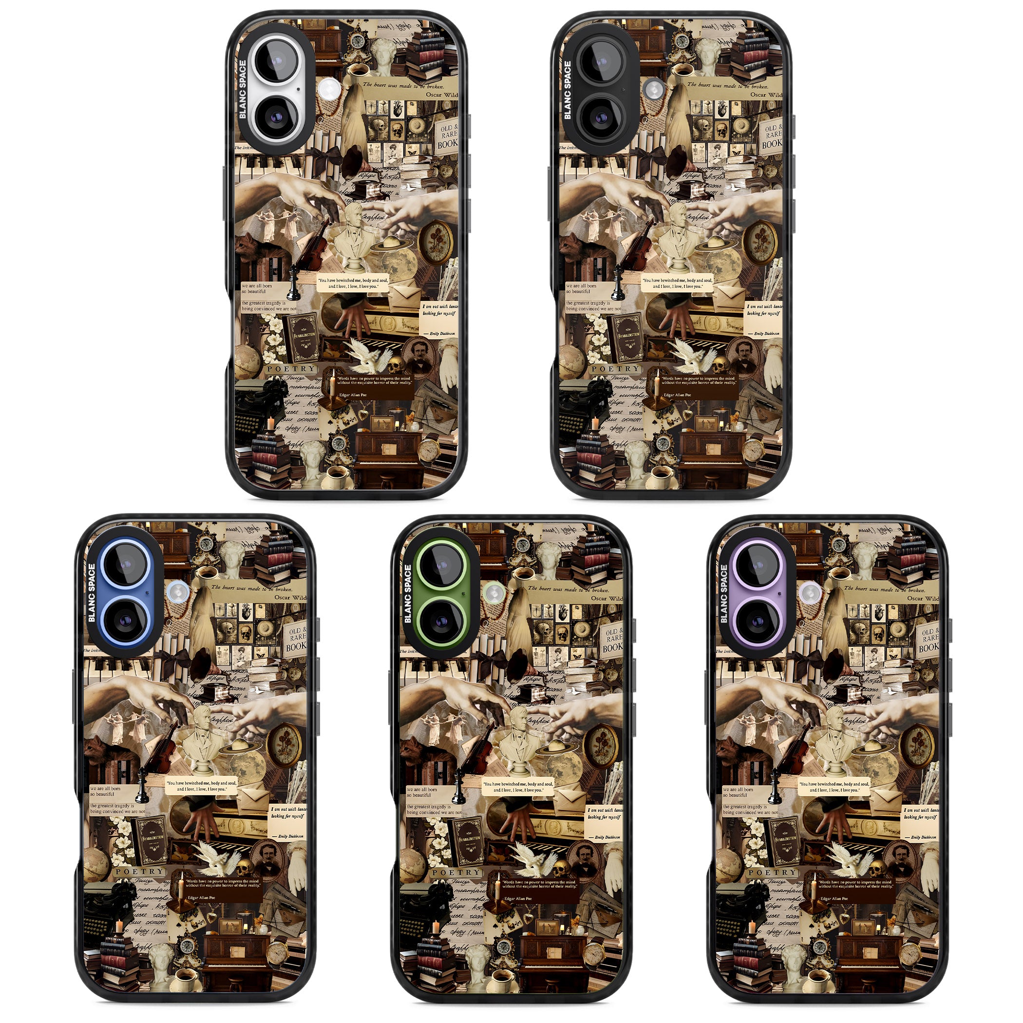 Antique Collage iPhone 17 Impact Black Phone Case APT Impact Protection