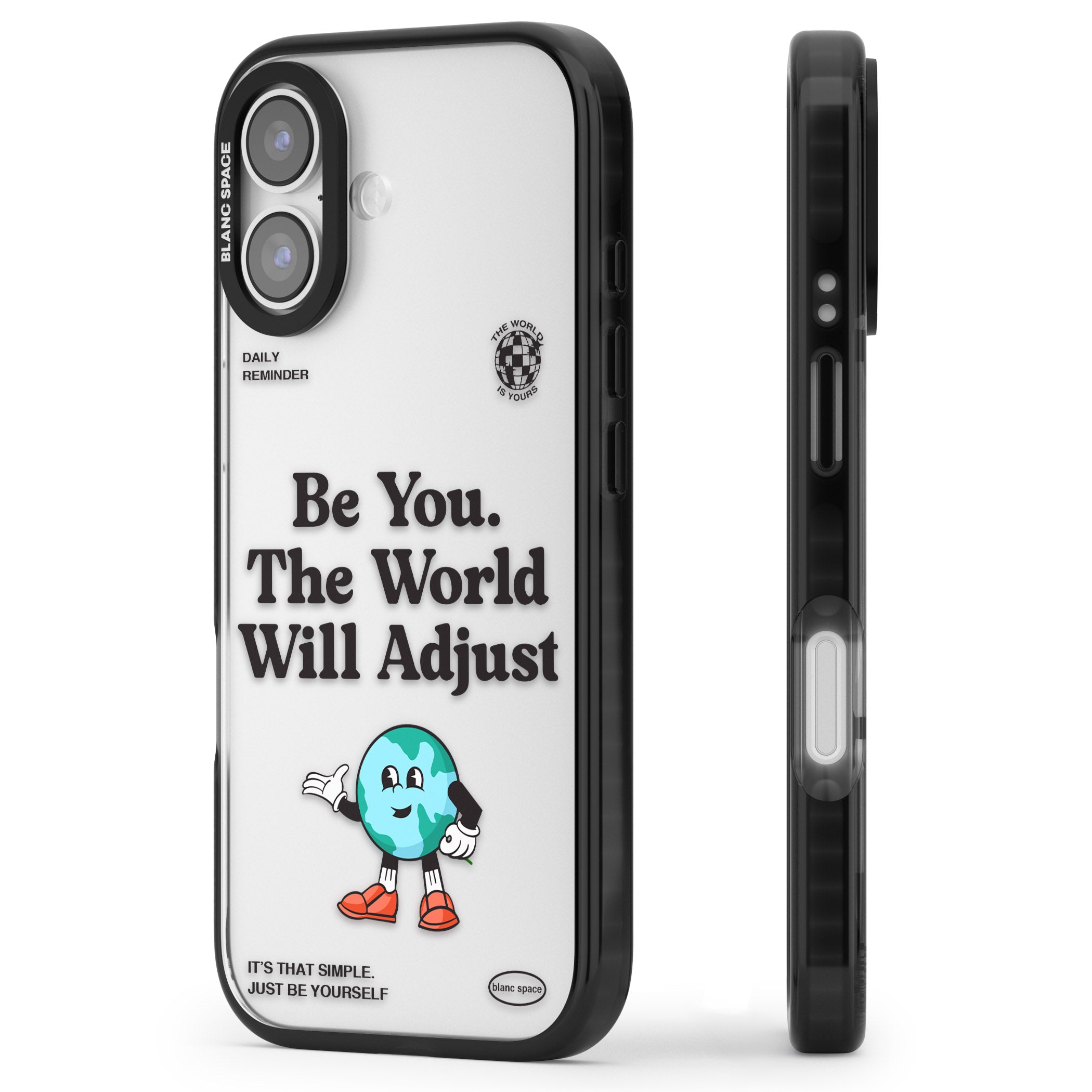 Be You The World Will Adjust iPhone 17 Impact Black Phone Case Side Profile